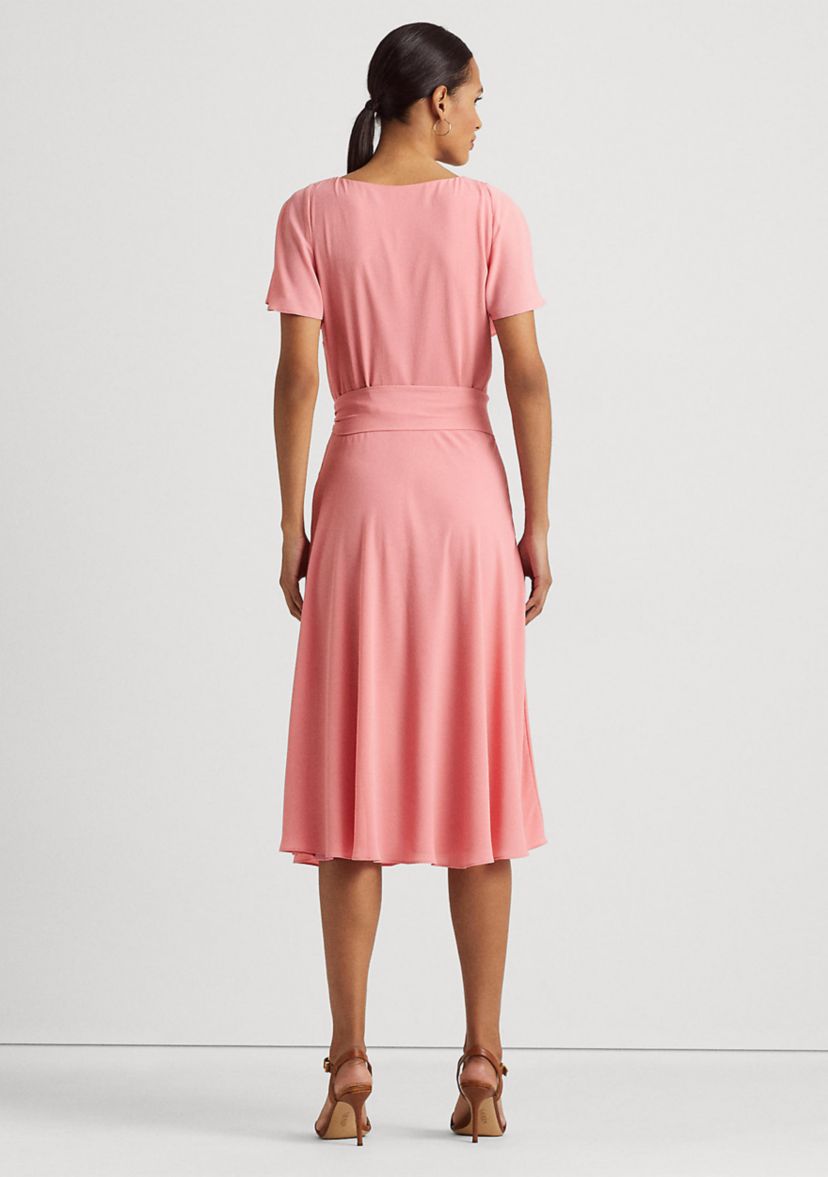 Belted Bubble Crepe Dress