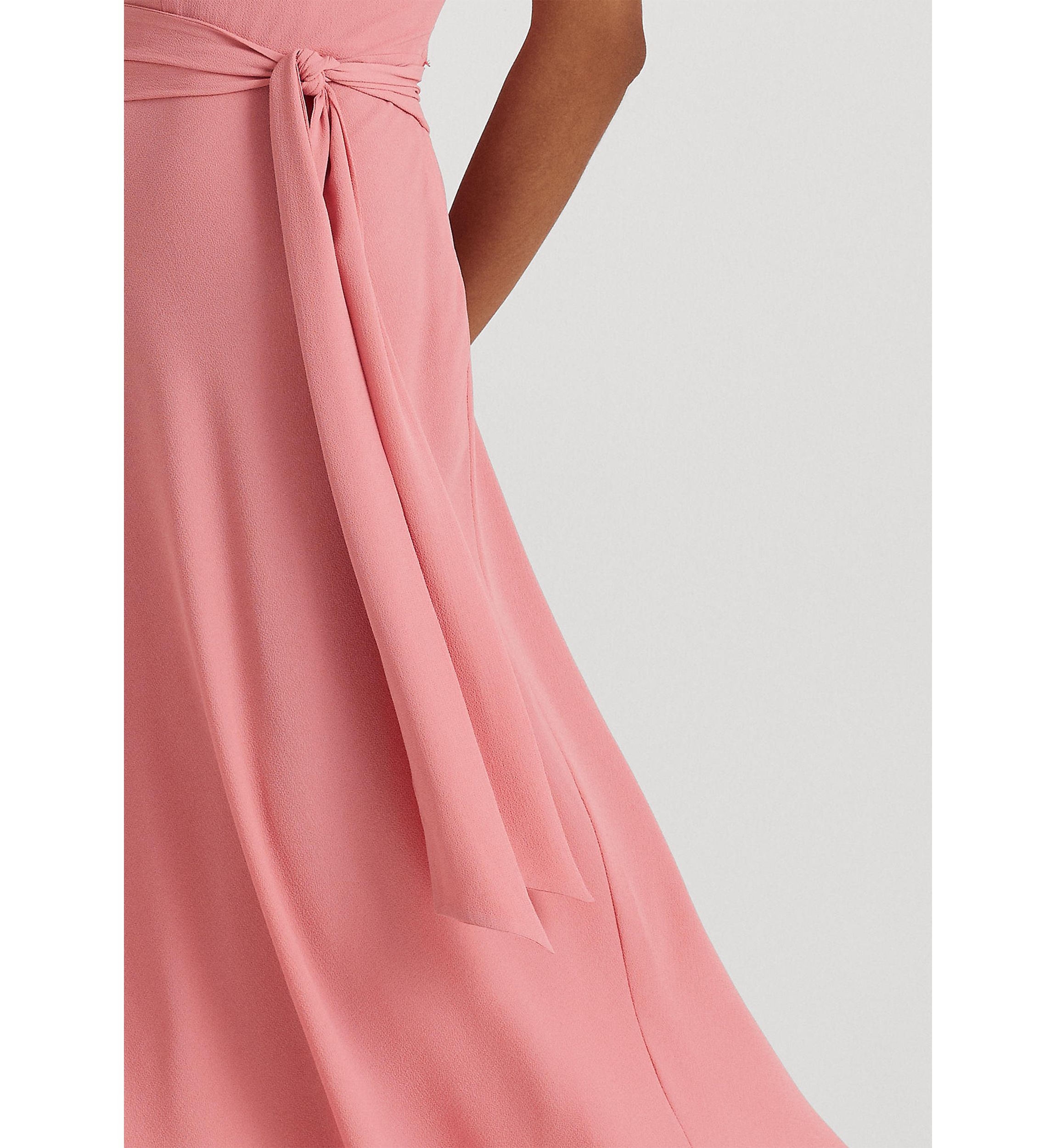 Belted Bubble Crepe Dress
