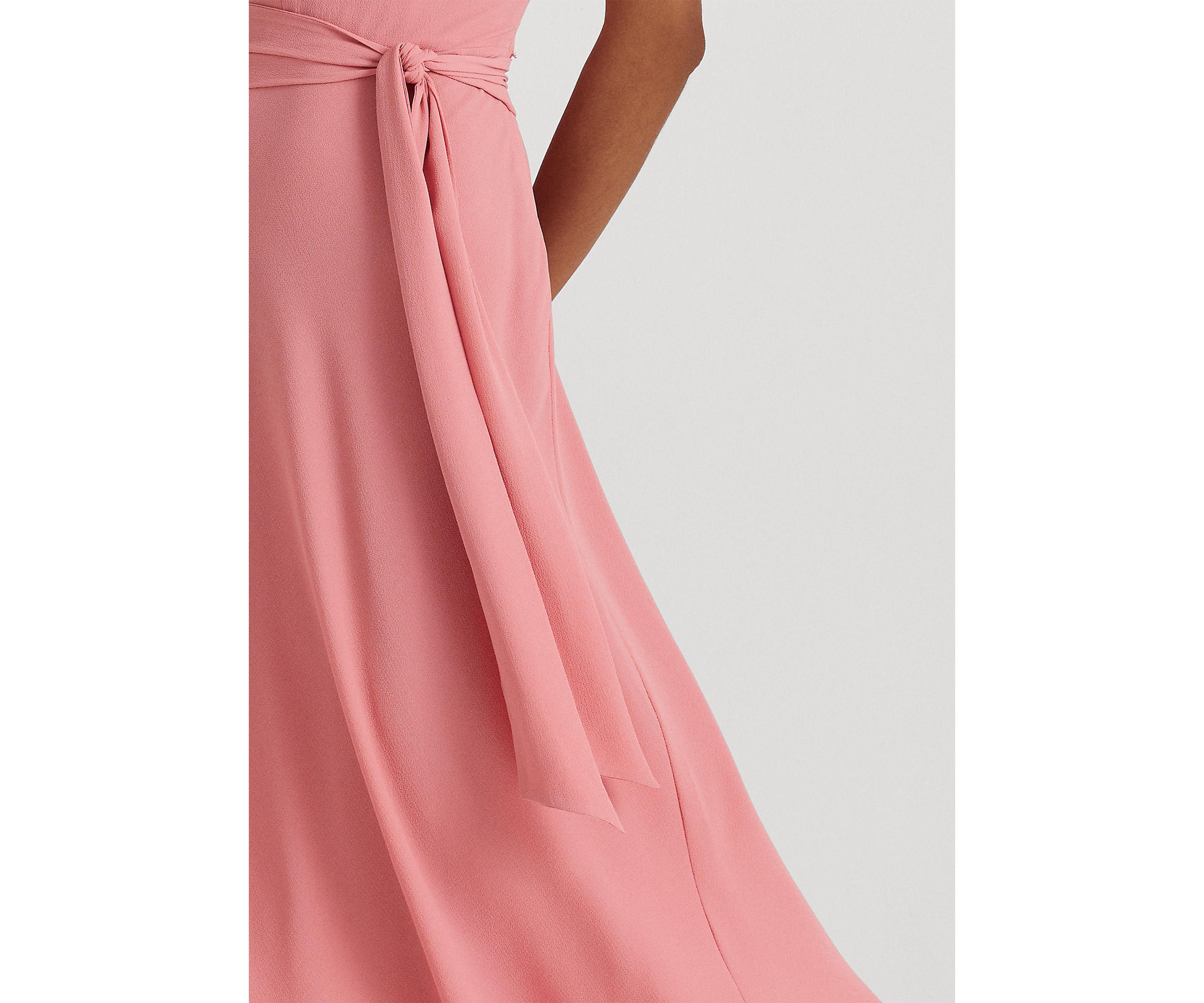 Belted Bubble Crepe Dress