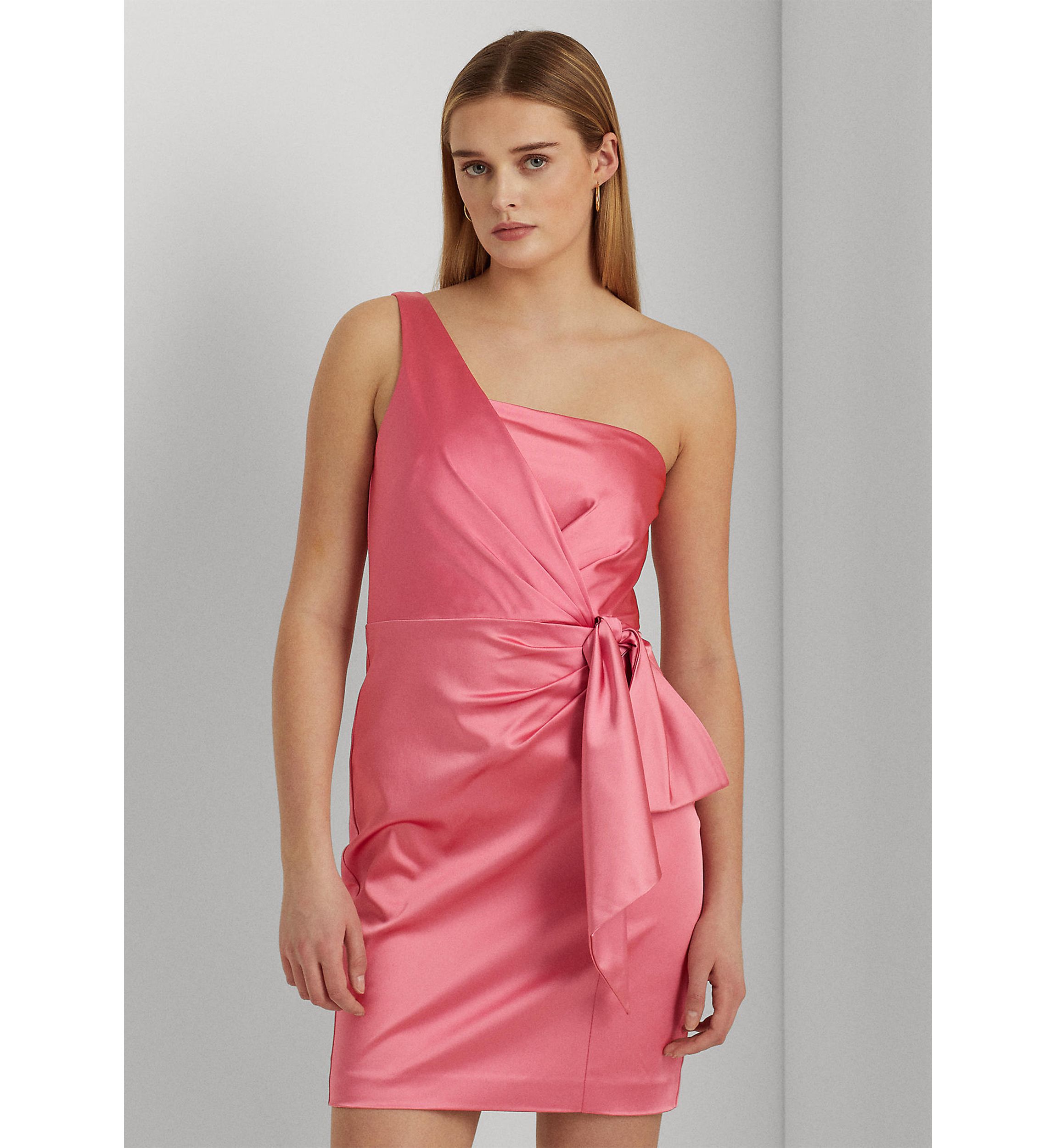 Satin One-Shoulder Cocktail Dress