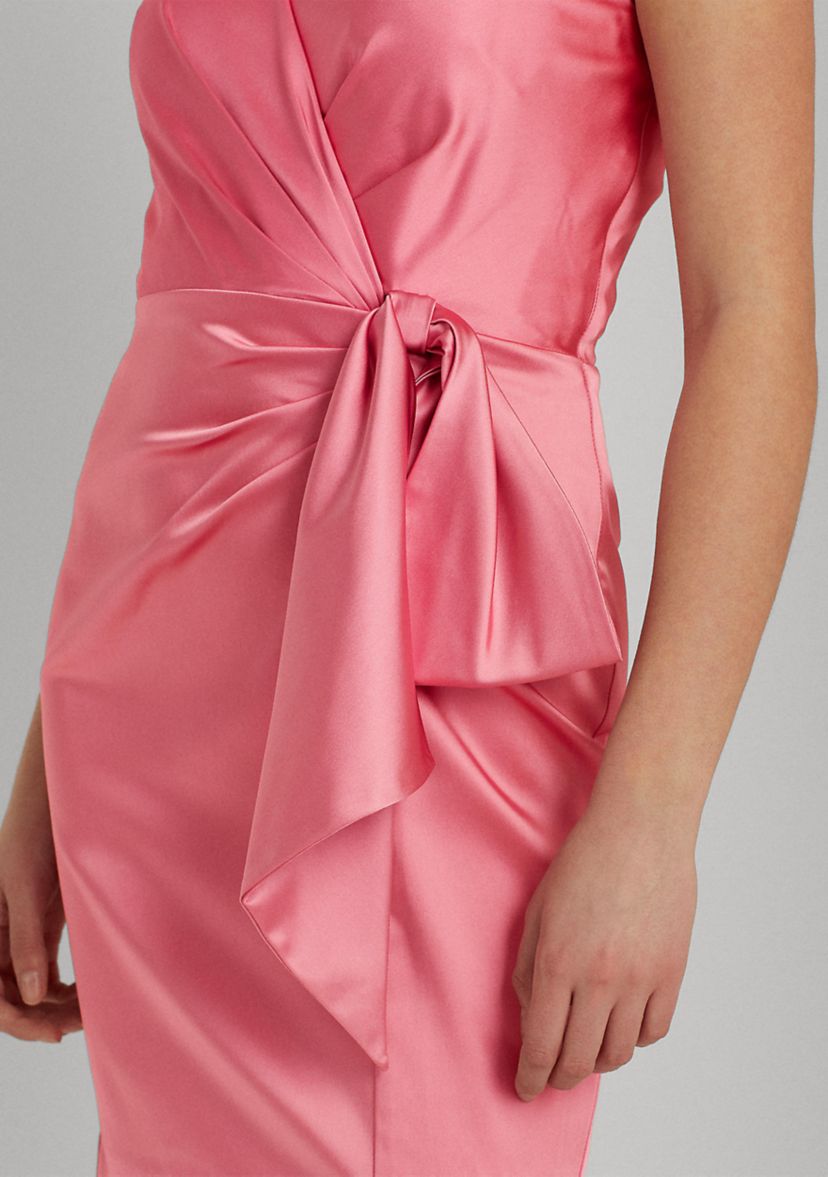 Satin One-Shoulder Cocktail Dress