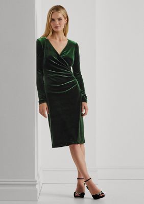 Lauren Ralph Lauren Stretch Velvet Surplice Dress | Belk