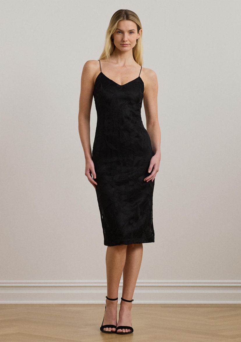Embroidered Sleeveless Cocktail Dress