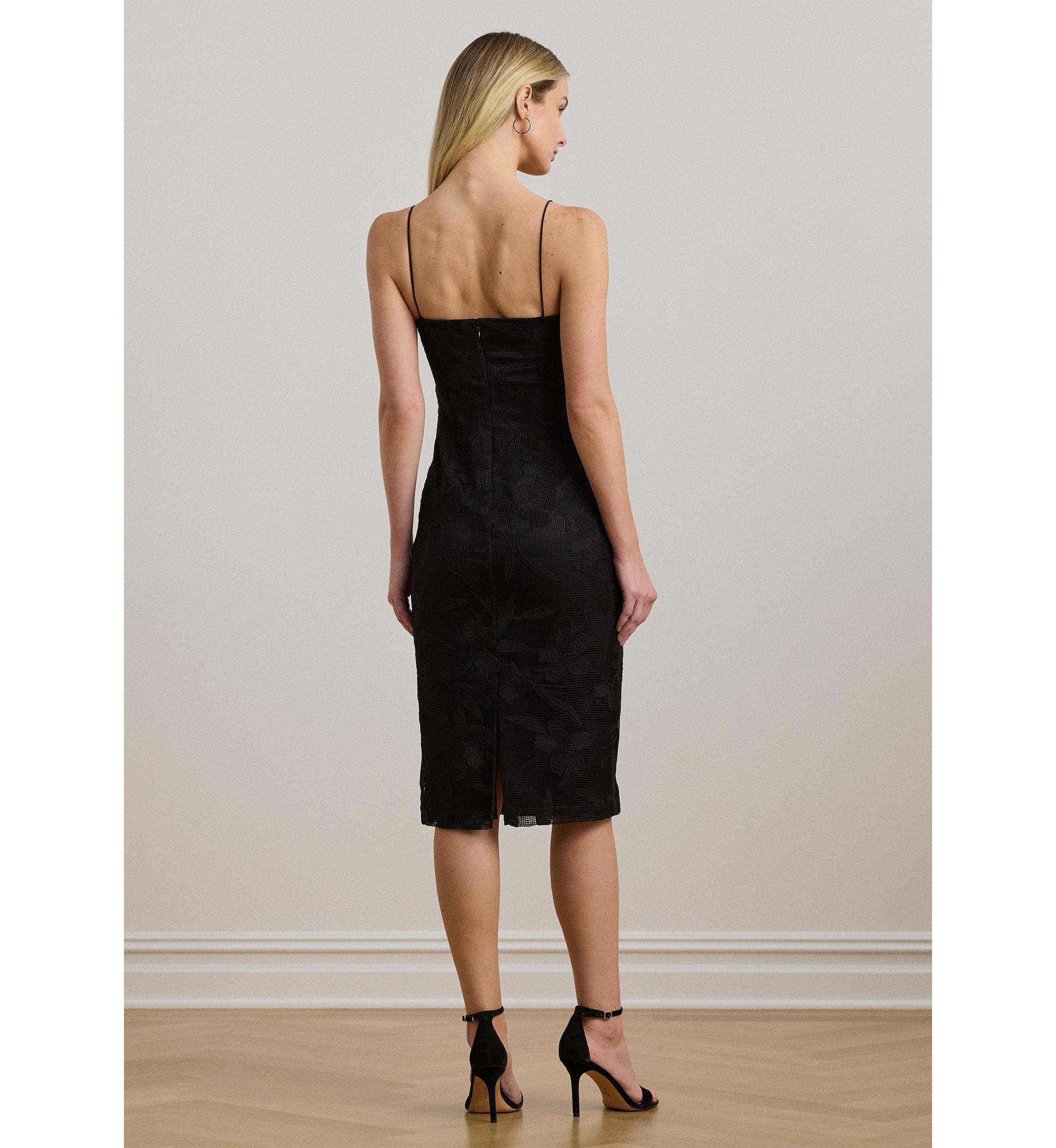 Embroidered Sleeveless Cocktail Dress