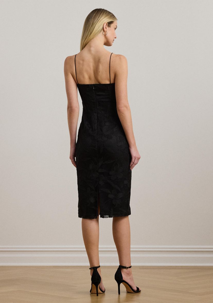 Embroidered Sleeveless Cocktail Dress