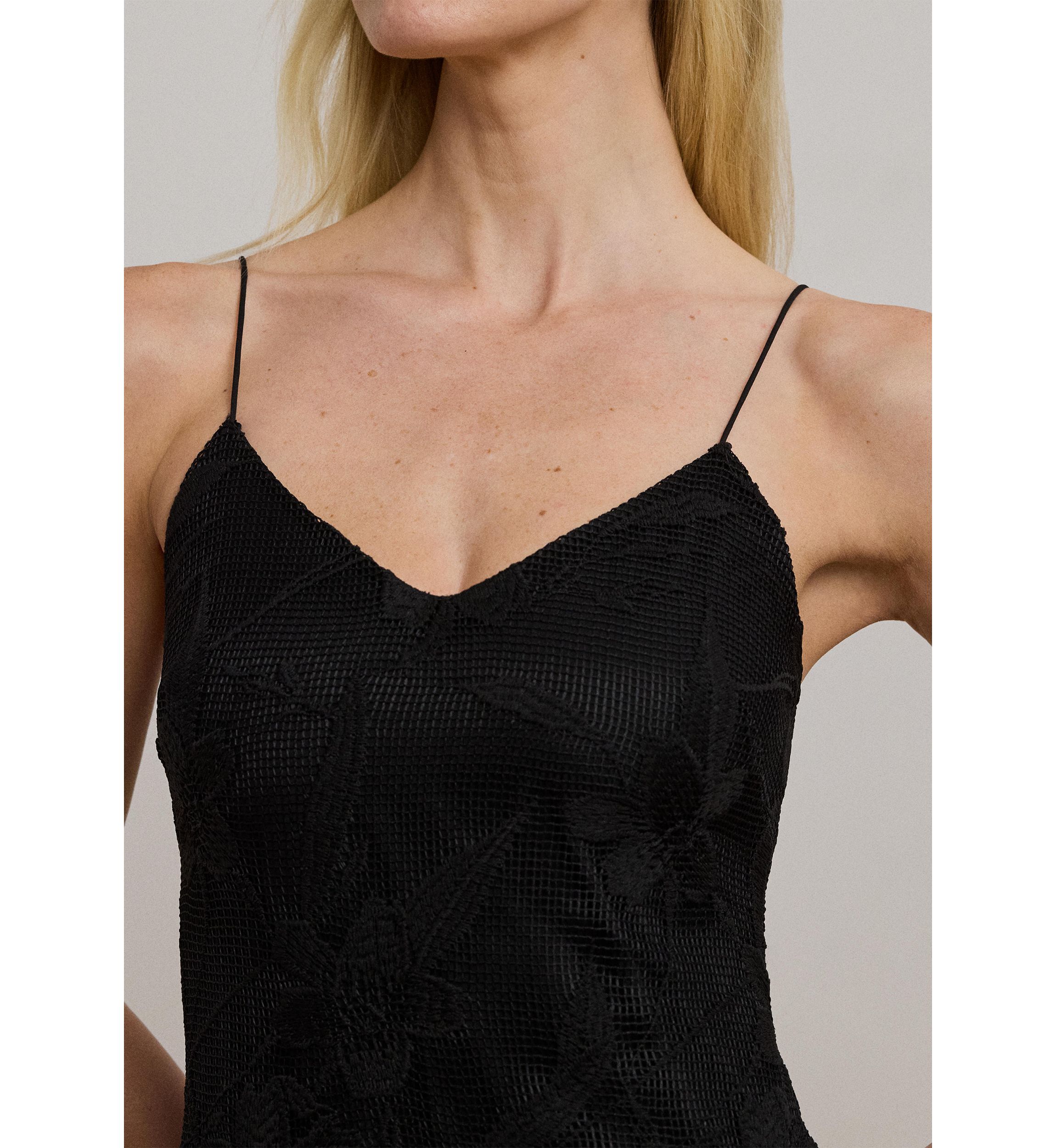 Embroidered Sleeveless Cocktail Dress
