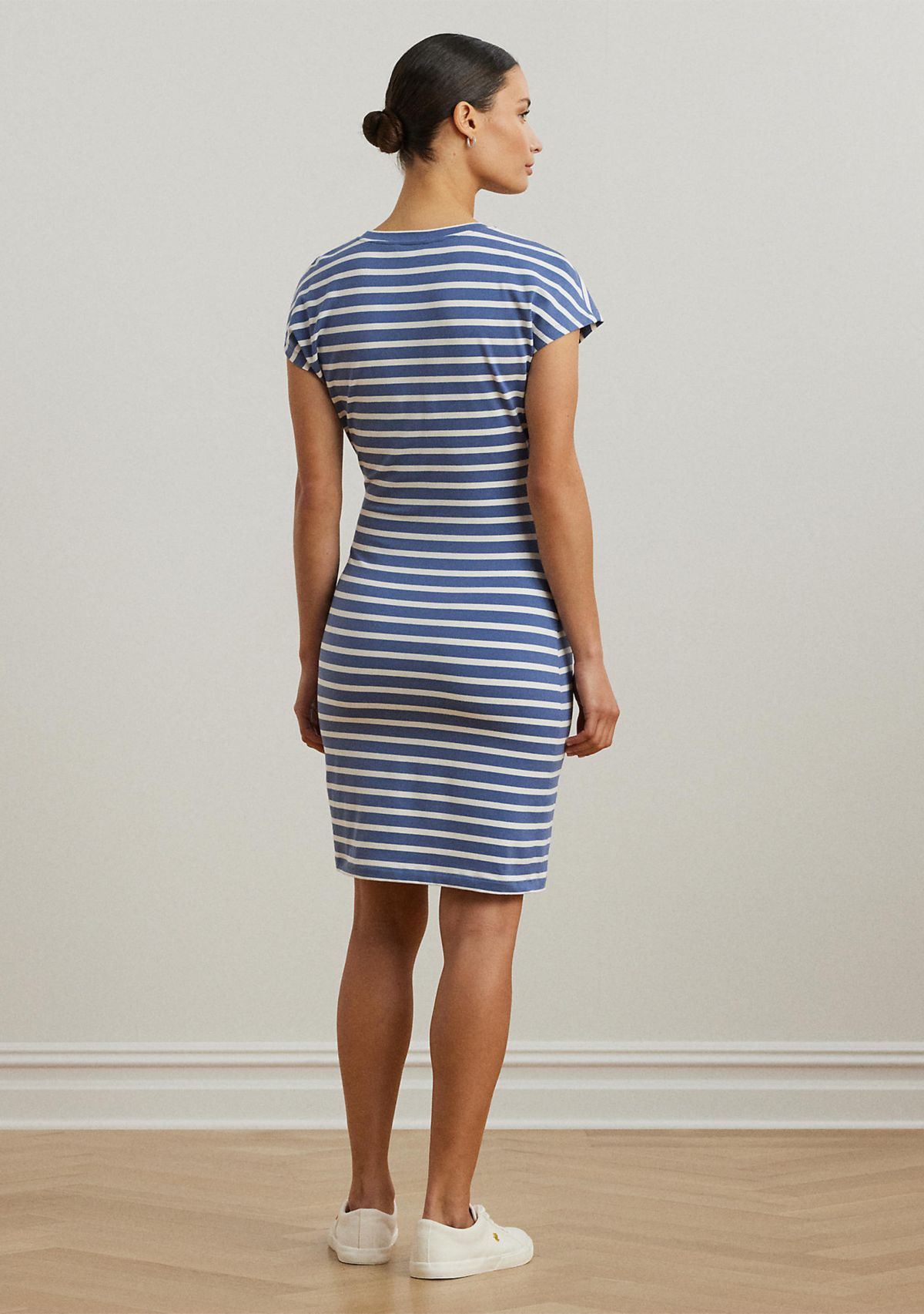Striped Tie Front Jersey Dress