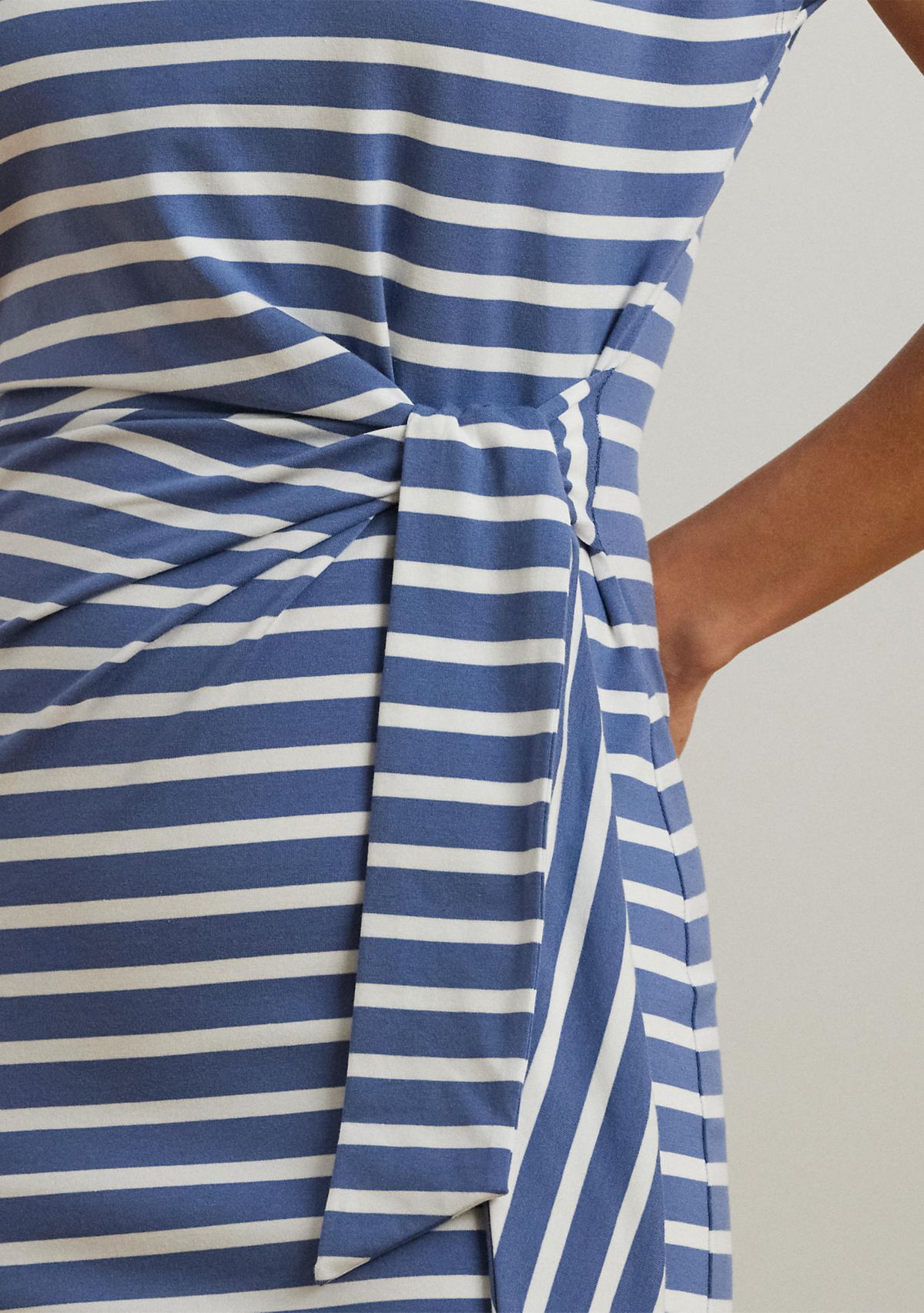 Striped Tie Front Jersey Dress