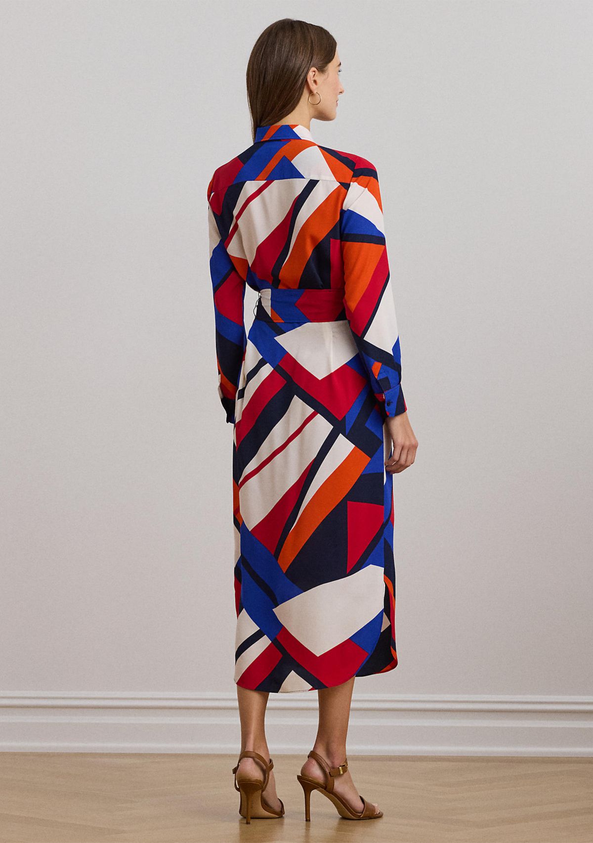 Print Crepe Shirtdress