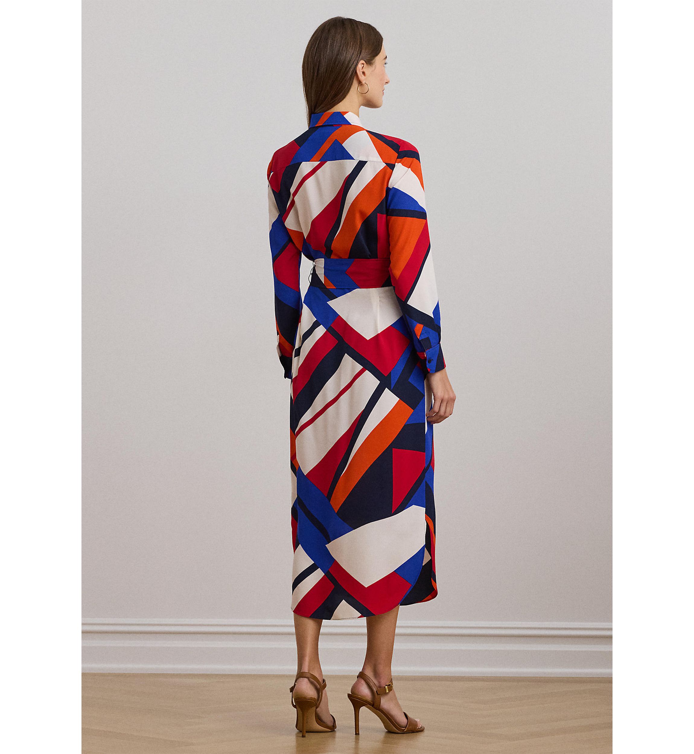 Print Crepe Shirtdress