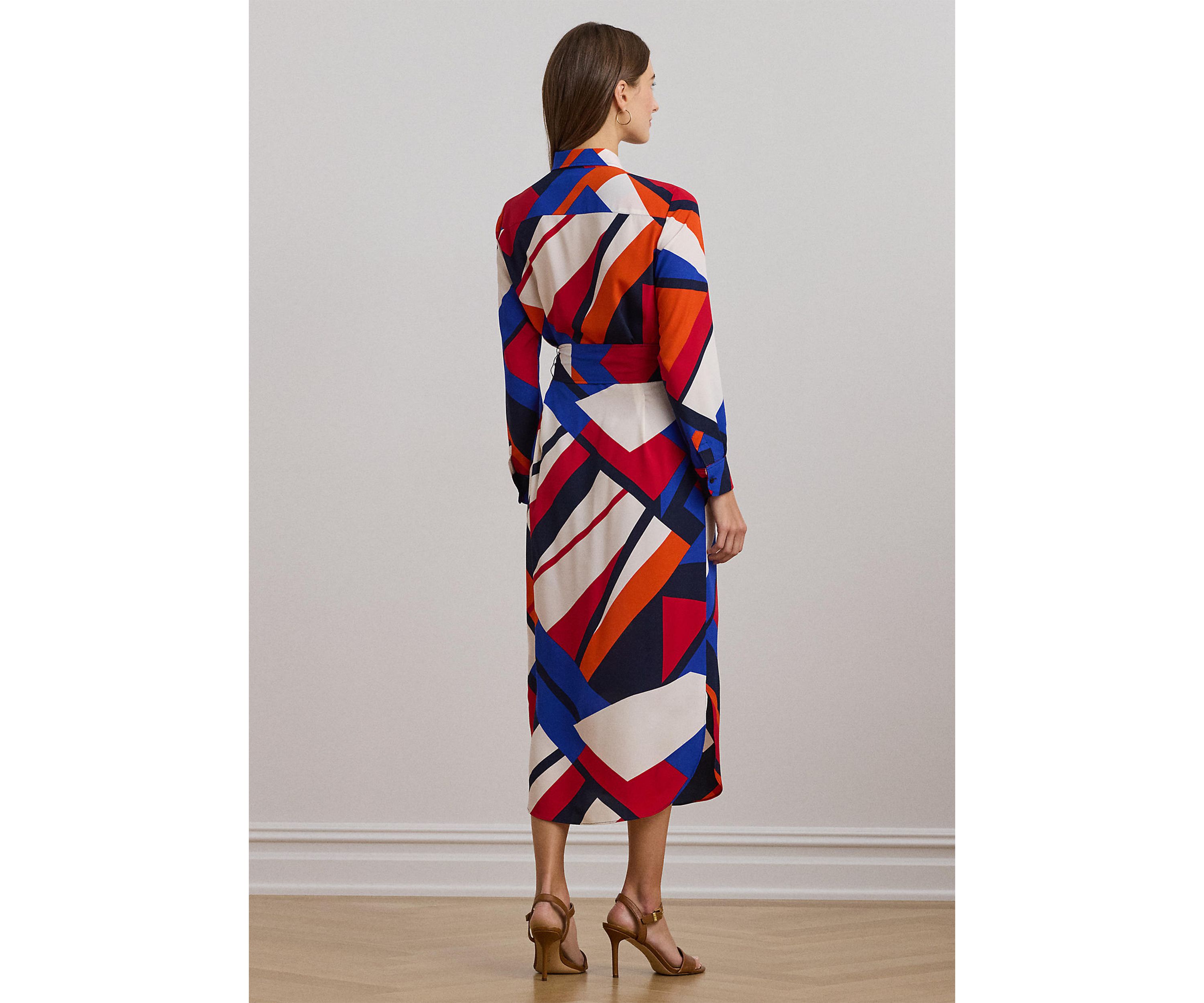 Print Crepe Shirtdress