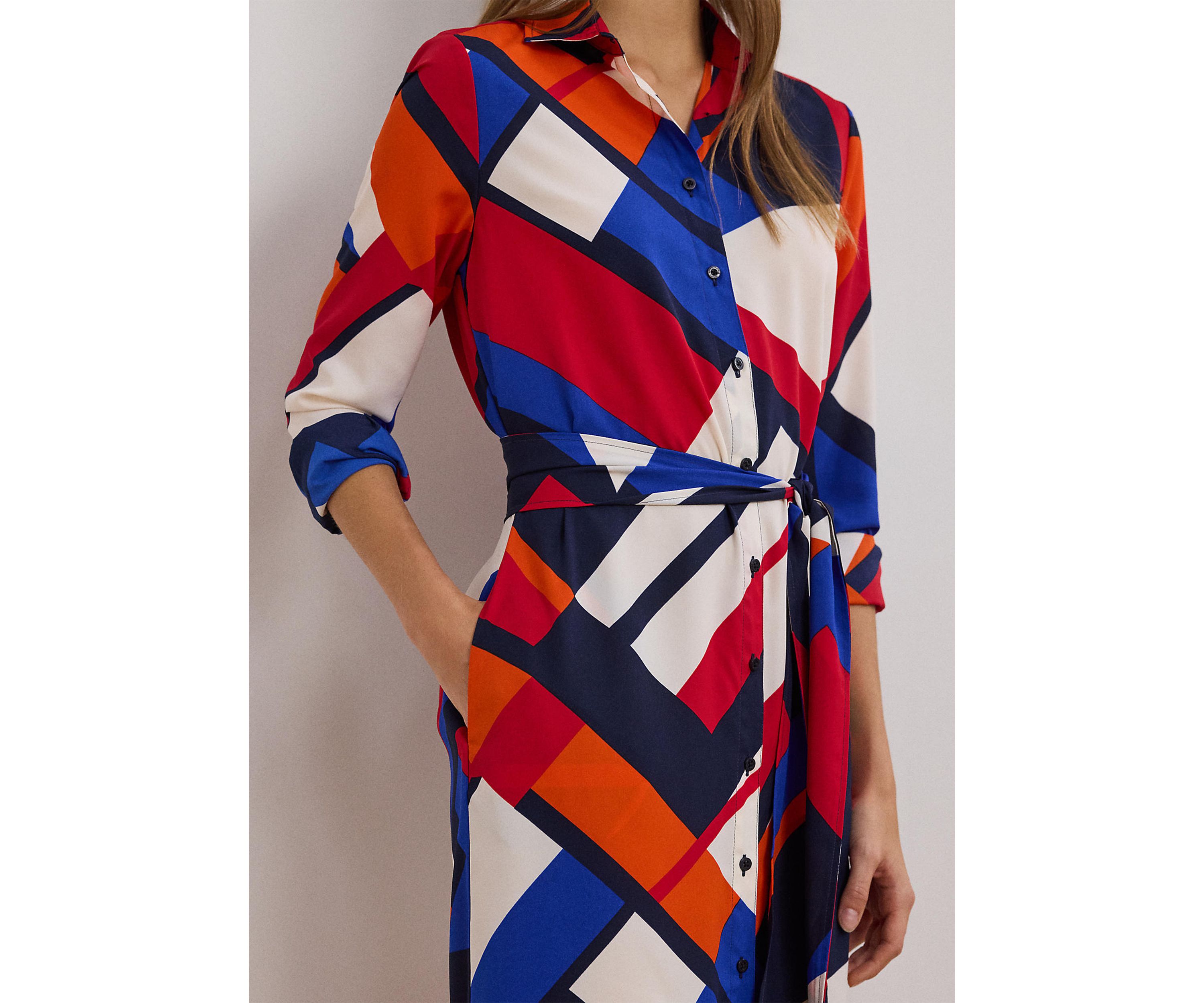 Print Crepe Shirtdress