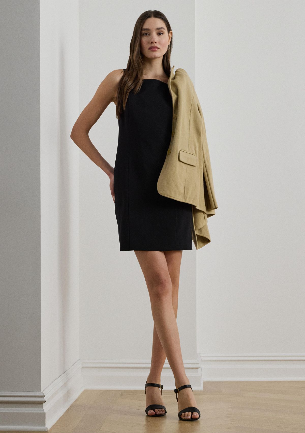 Womens Stretch Crepe Sleeveless Dress