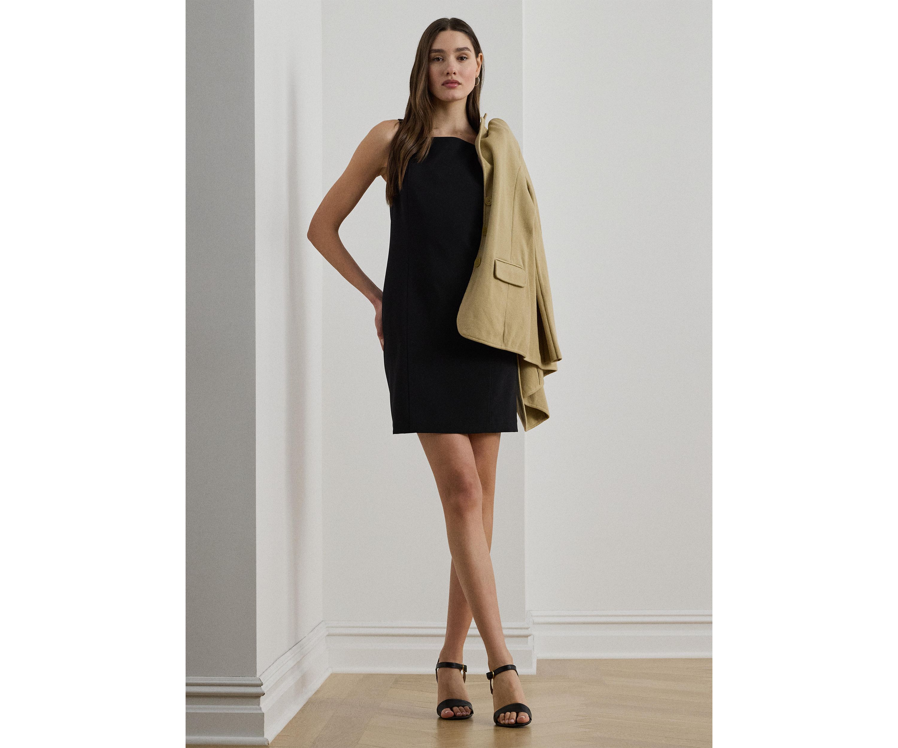 Womens Stretch Crepe Sleeveless Dress