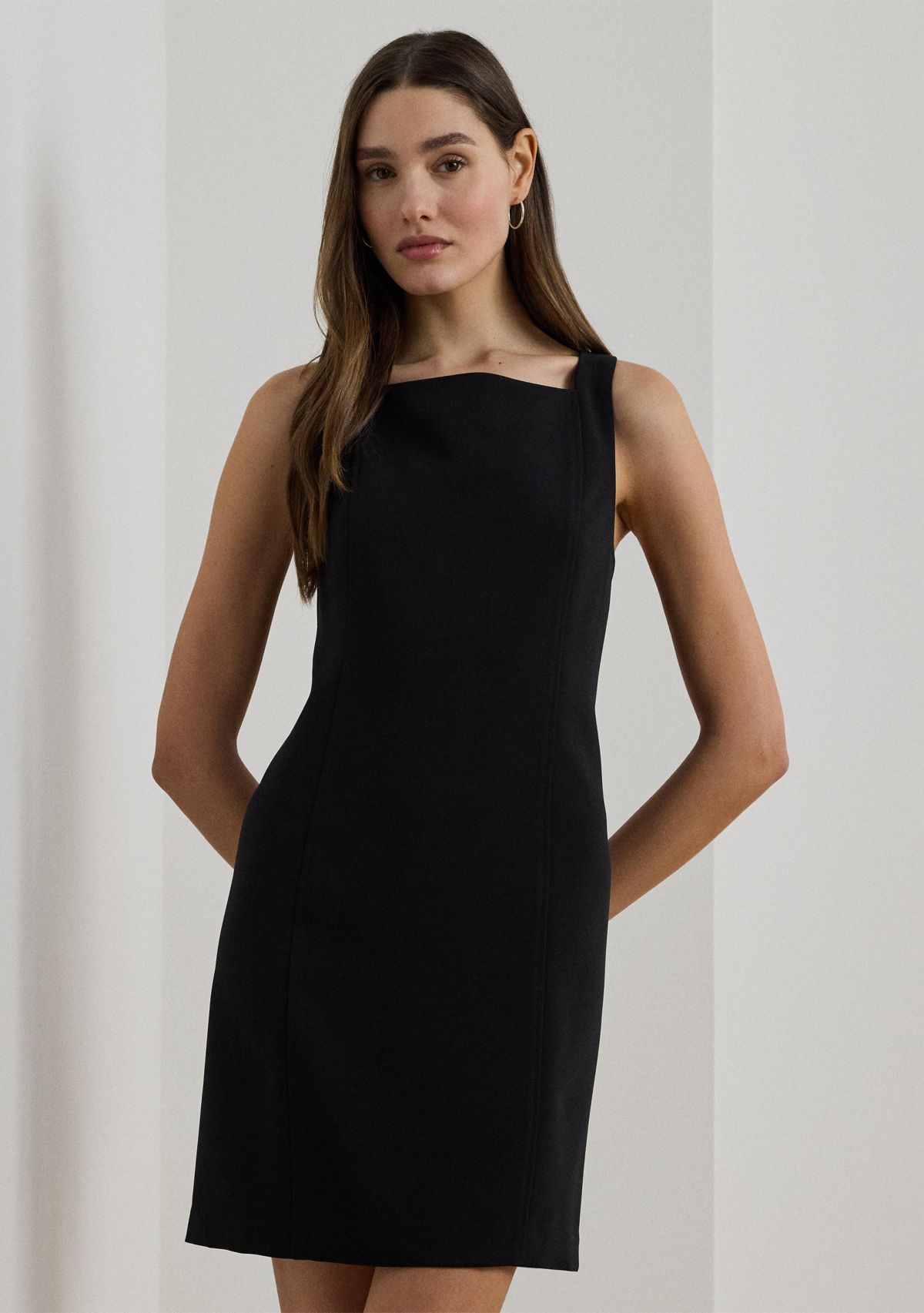 Womens Stretch Crepe Sleeveless Dress