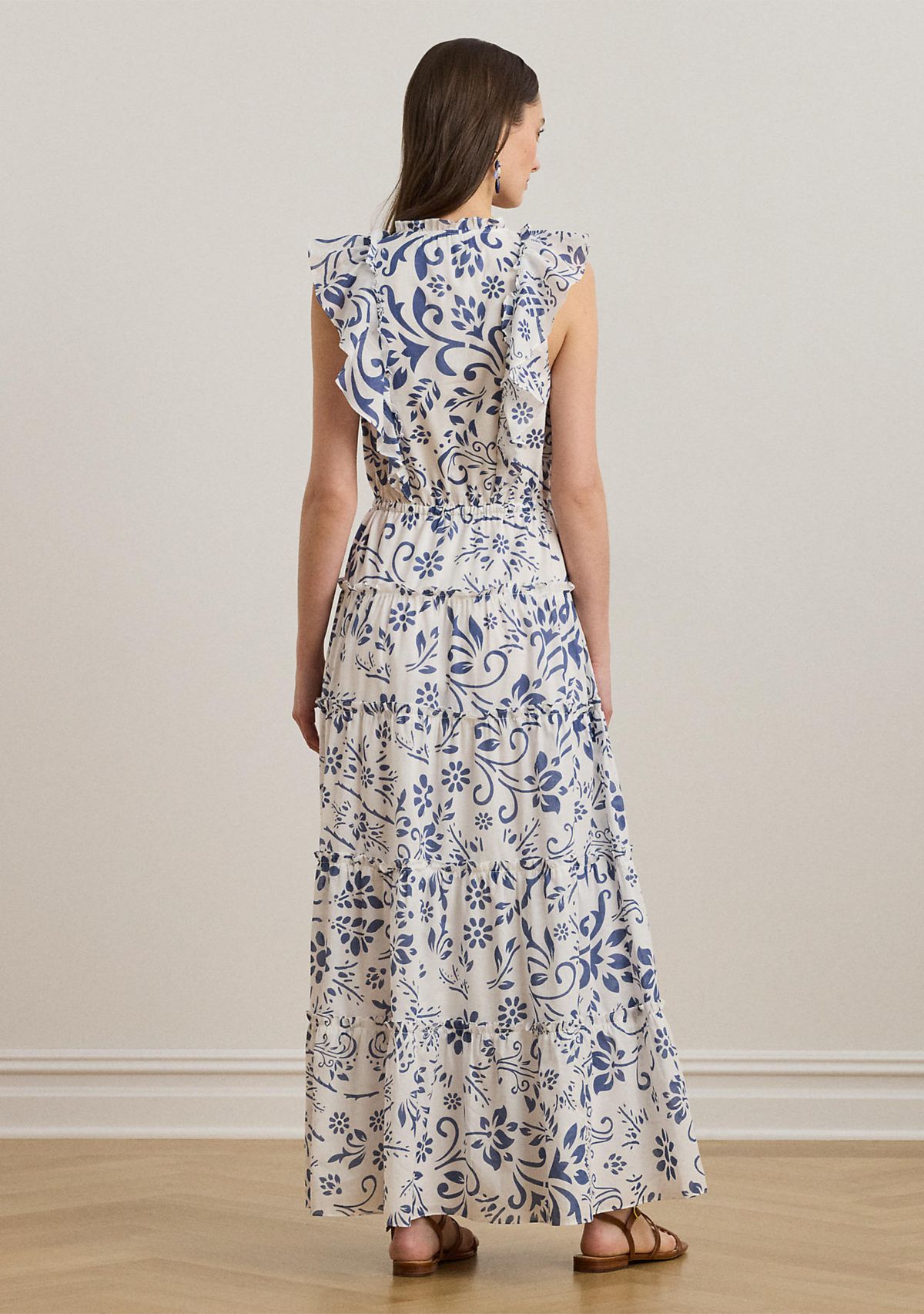 Floral Cotton Voile Tiered Maxi Dress