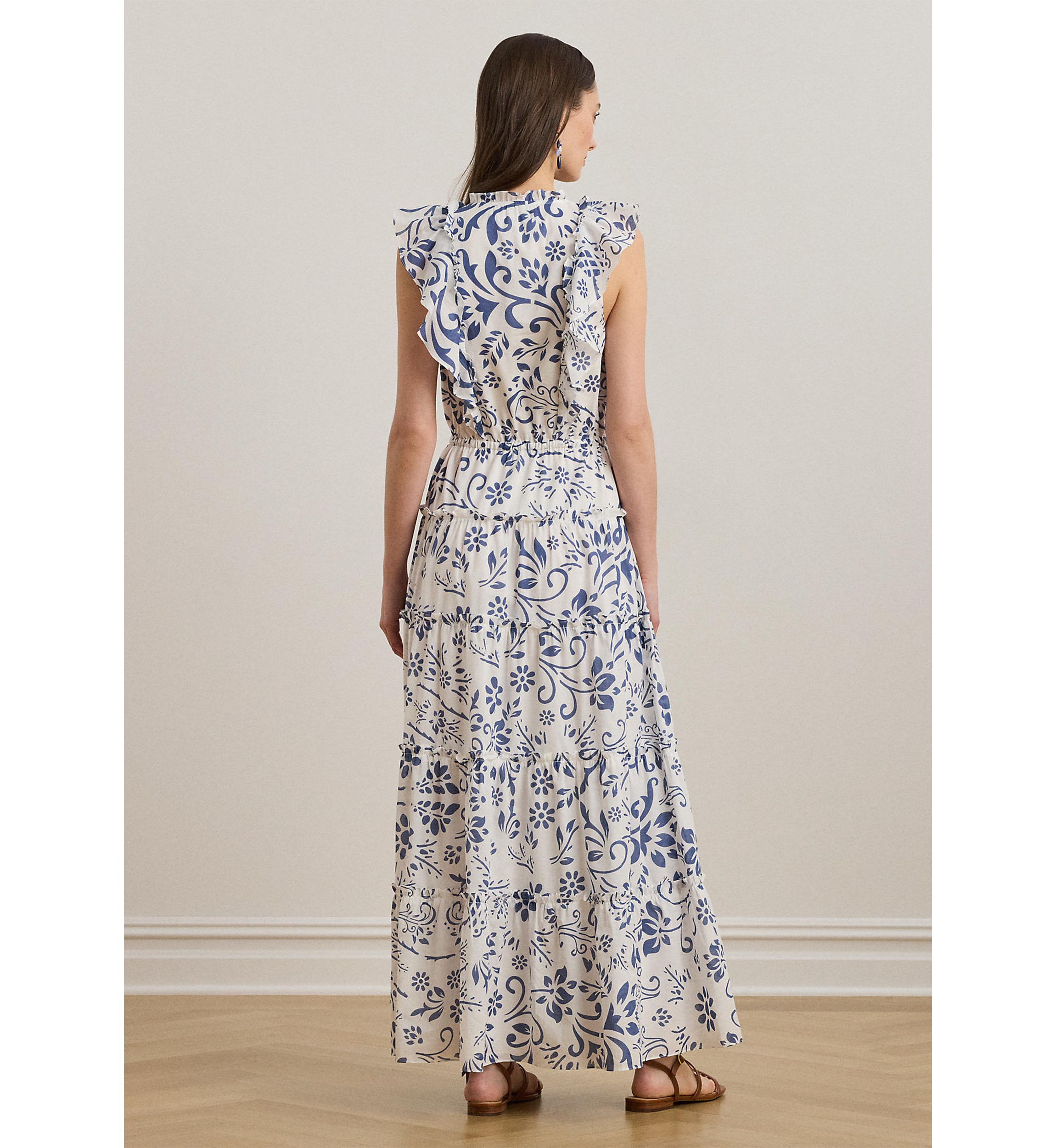 Floral Cotton Voile Tiered Maxi Dress