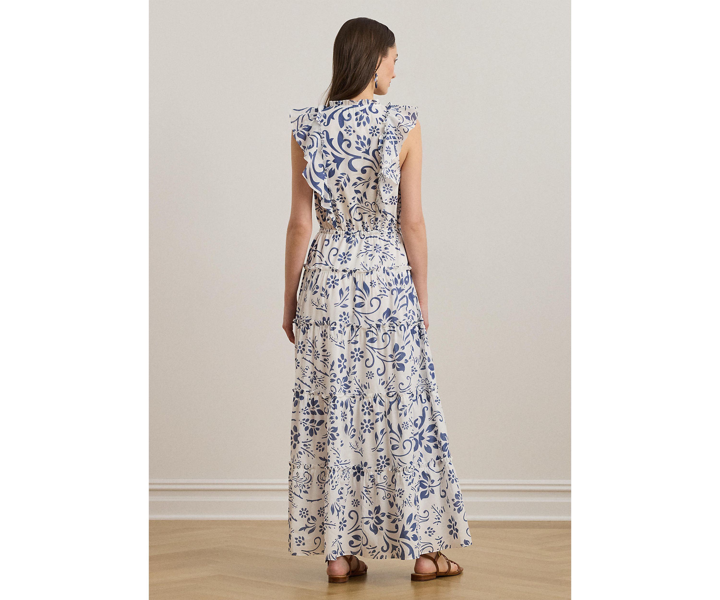 Floral Cotton Voile Tiered Maxi Dress