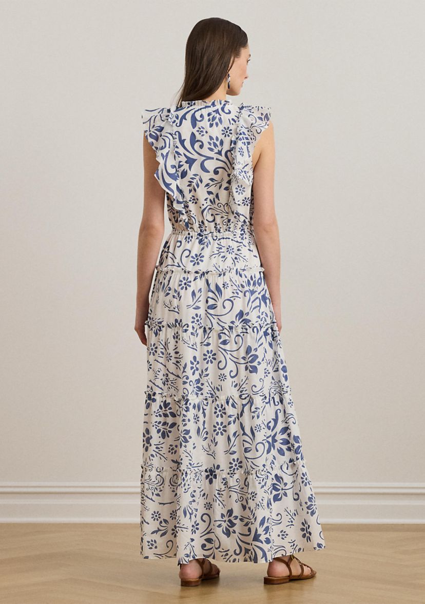 Floral Cotton Voile Tiered Maxi Dress