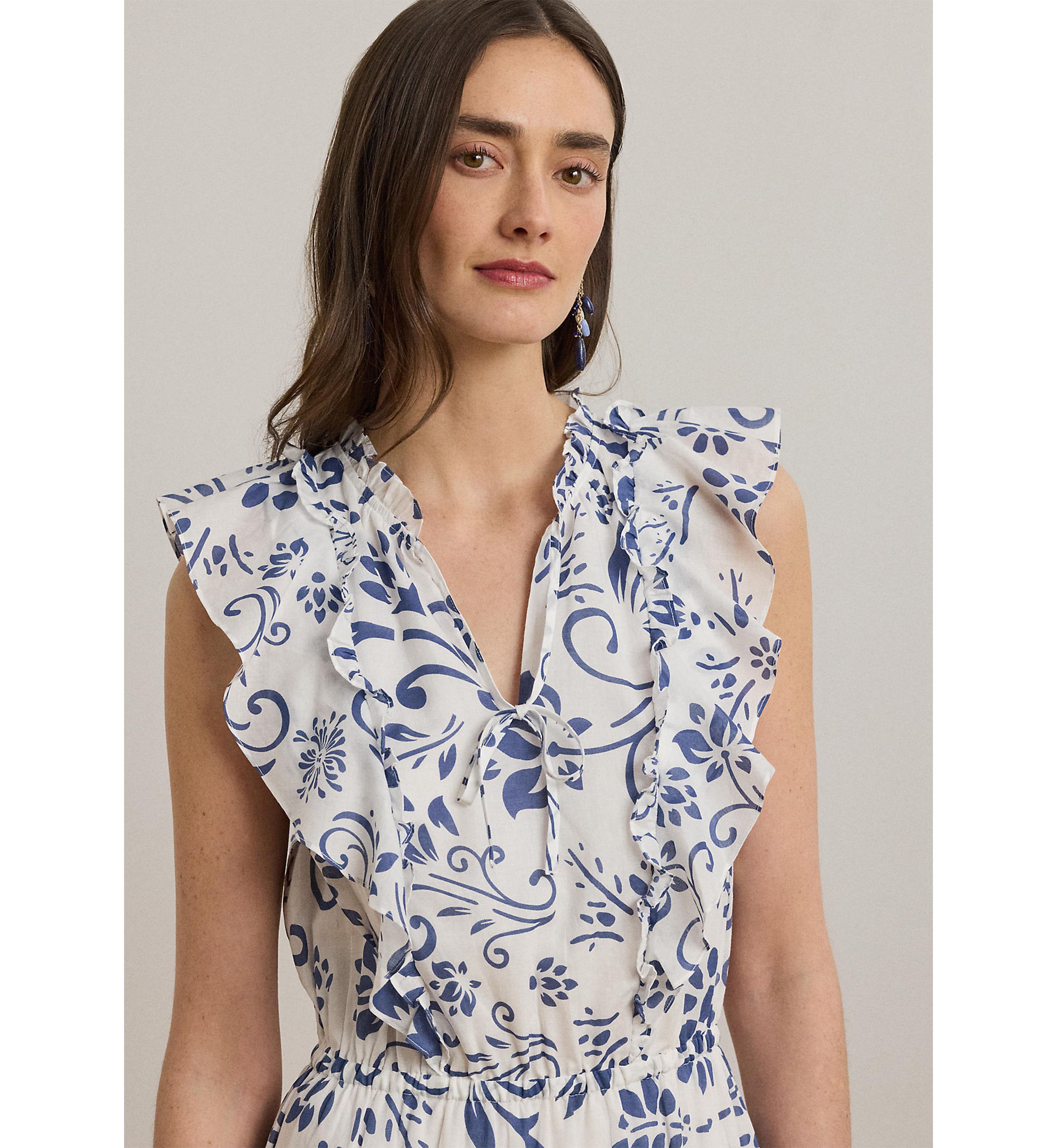 Floral Cotton Voile Tiered Maxi Dress