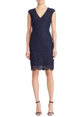 Lauren Ralph Lauren Lace V-Neck Dress | belk