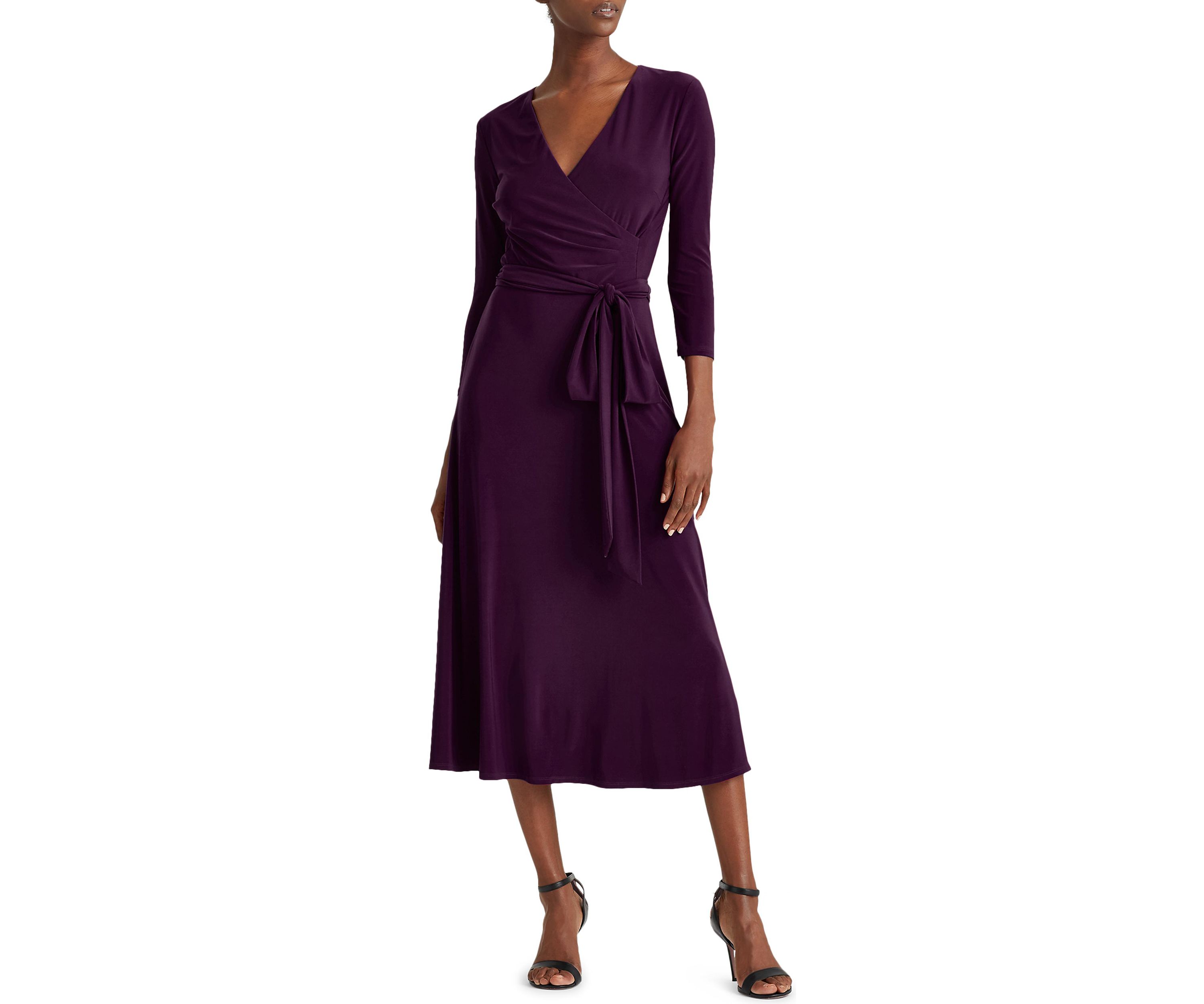 Womens Surplice Jersey Dress