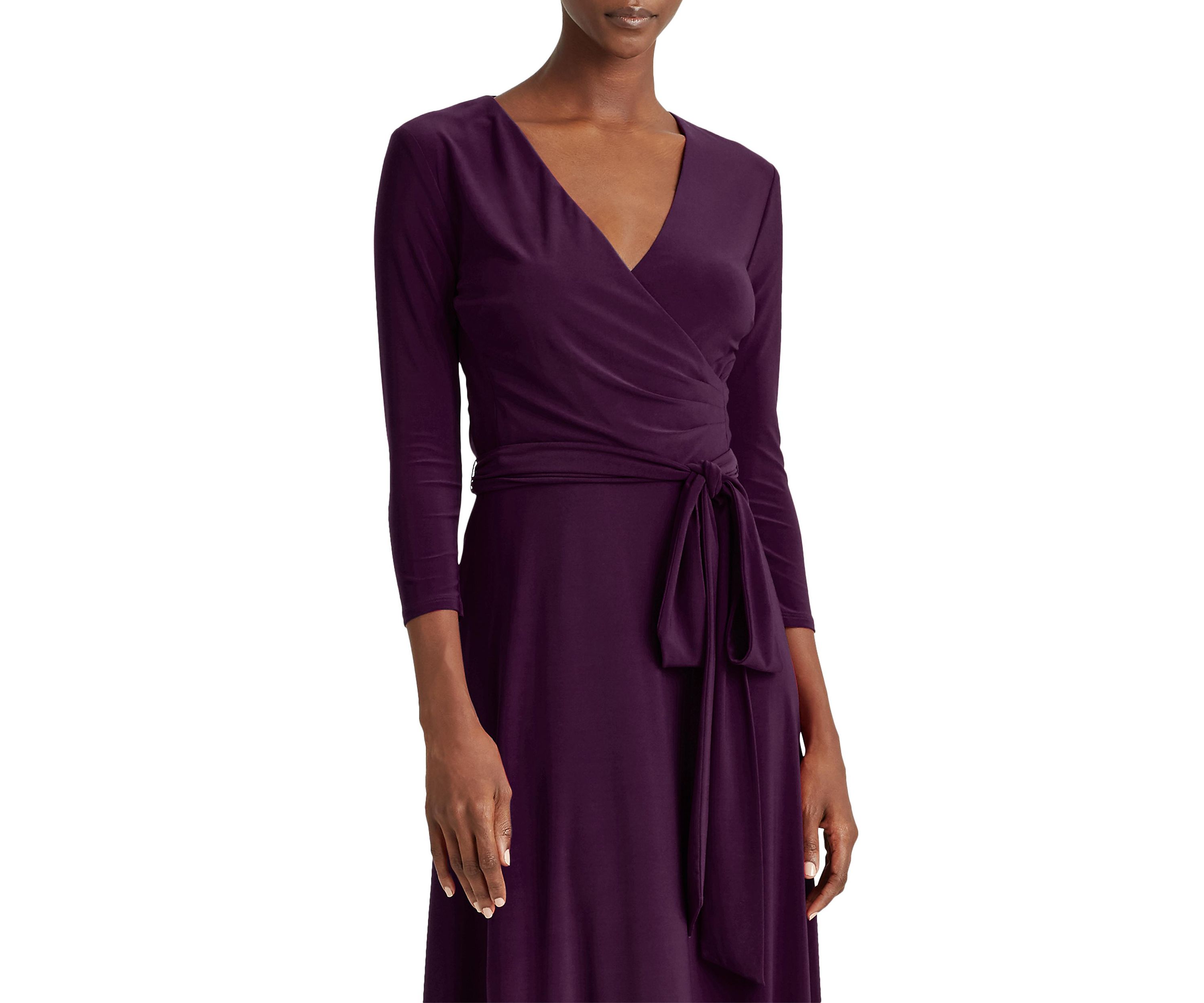 Womens Surplice Jersey Dress