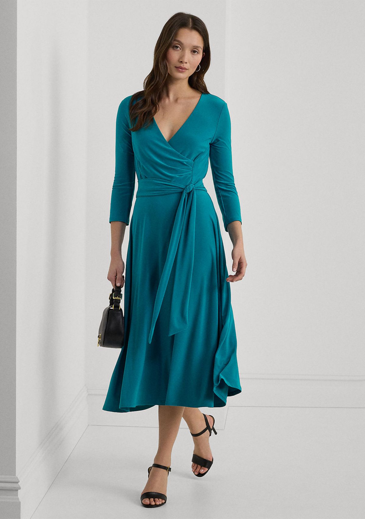 Womens Surplice Jersey Dress
