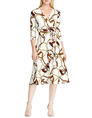 Print Fit-and-Flare Dress