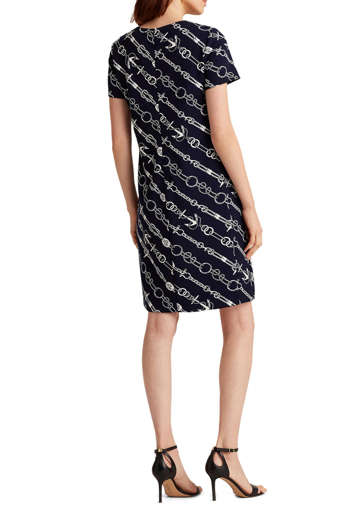 Anchor-Print Jacquard Dress