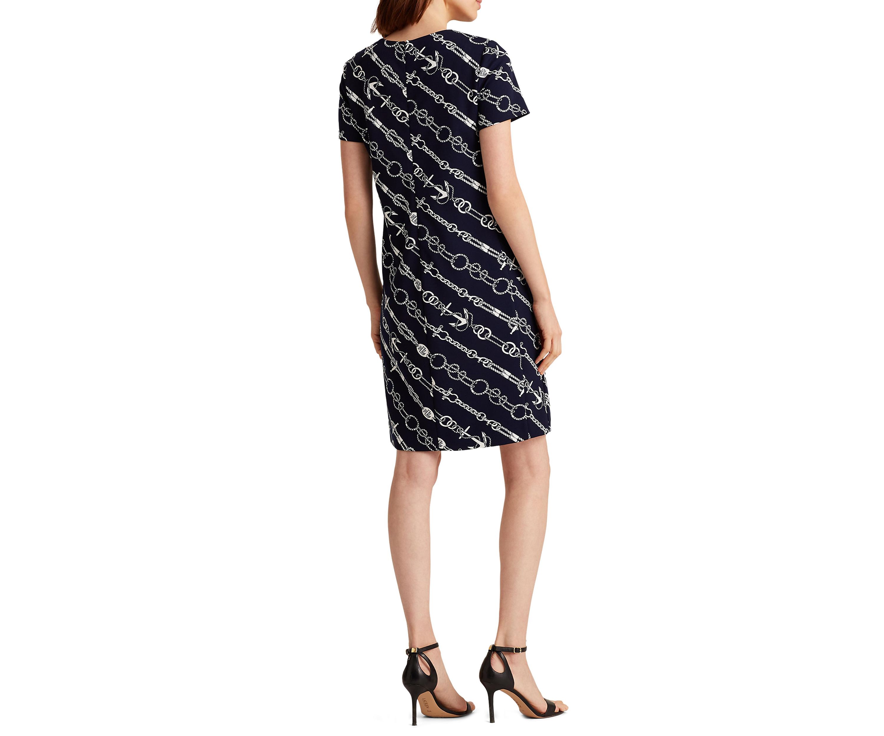 Anchor-Print Jacquard Dress