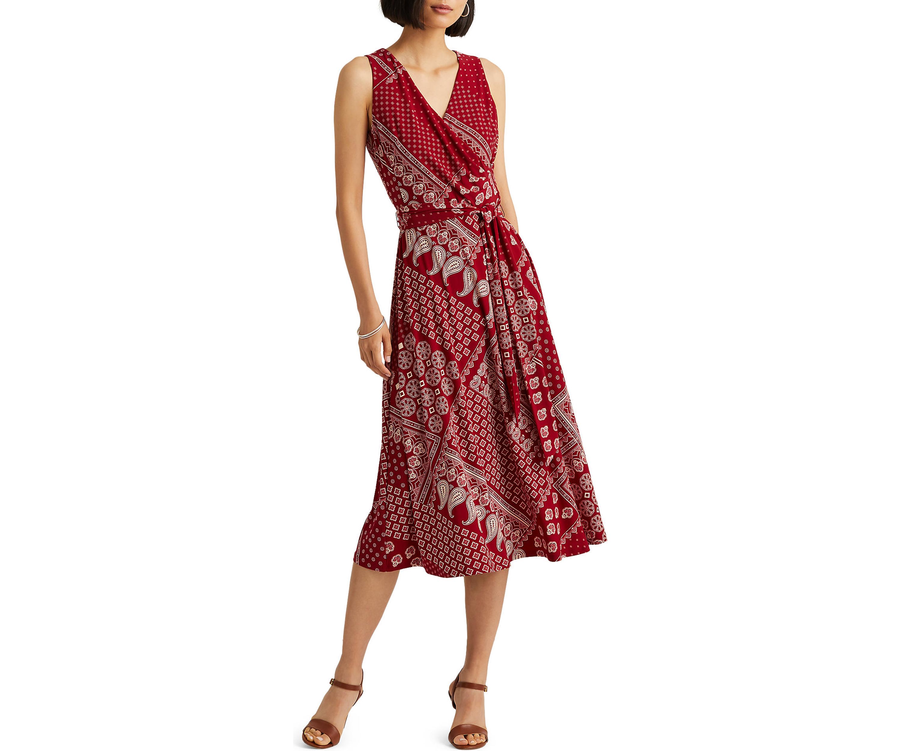 Womens Bandana Print Jersey Sleeveless Dress
