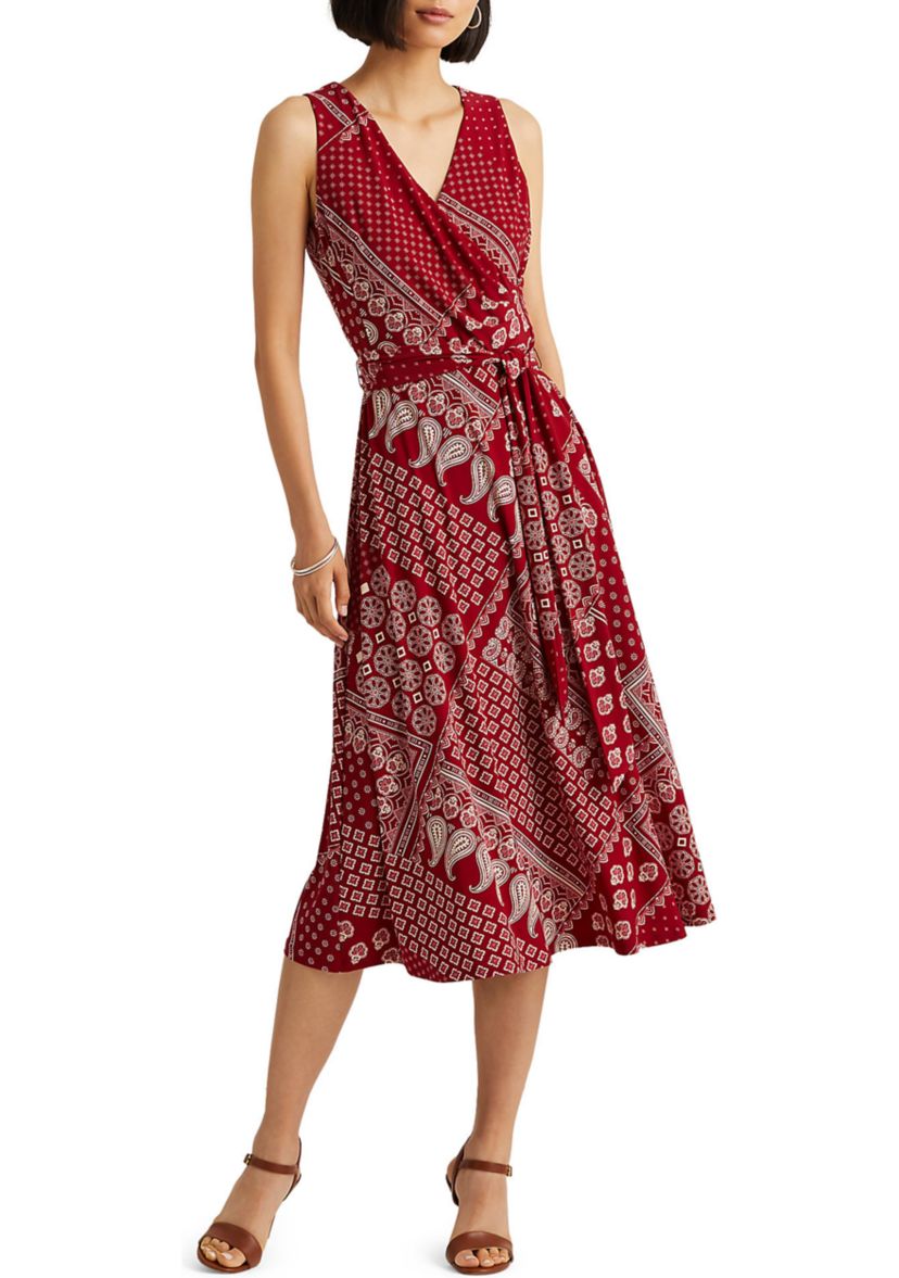 Womens Bandana Print Jersey Sleeveless Dress