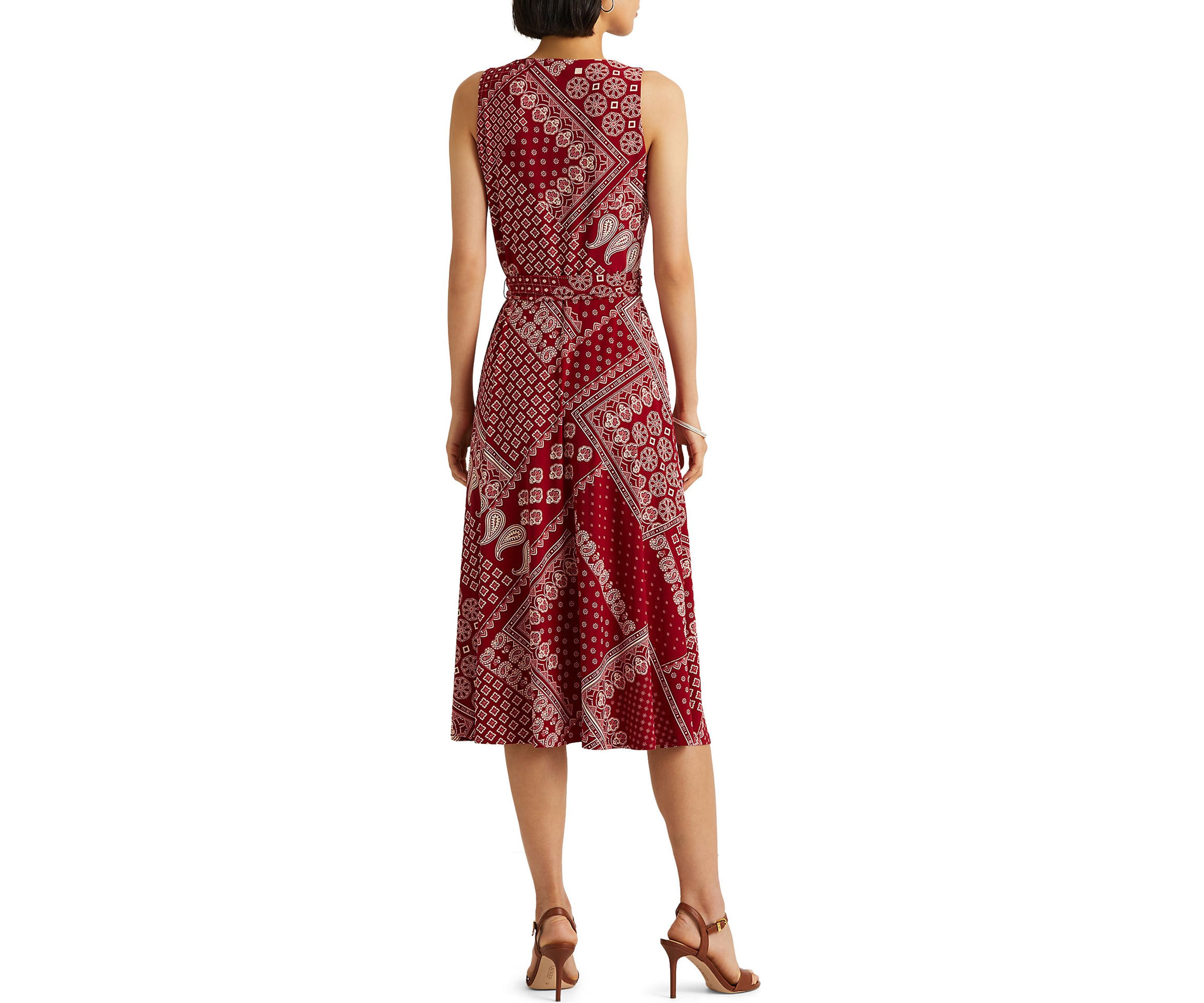 Womens Bandana Print Jersey Sleeveless Dress