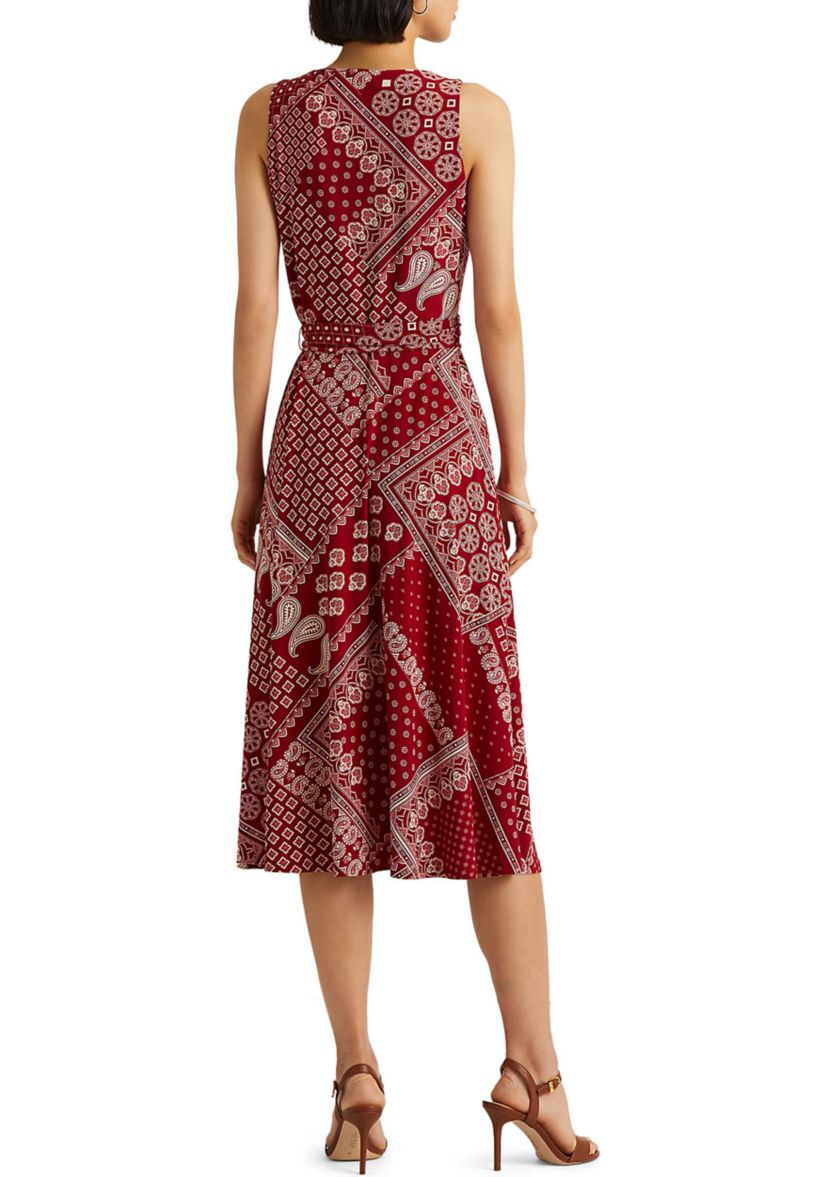Womens Bandana Print Jersey Sleeveless Dress