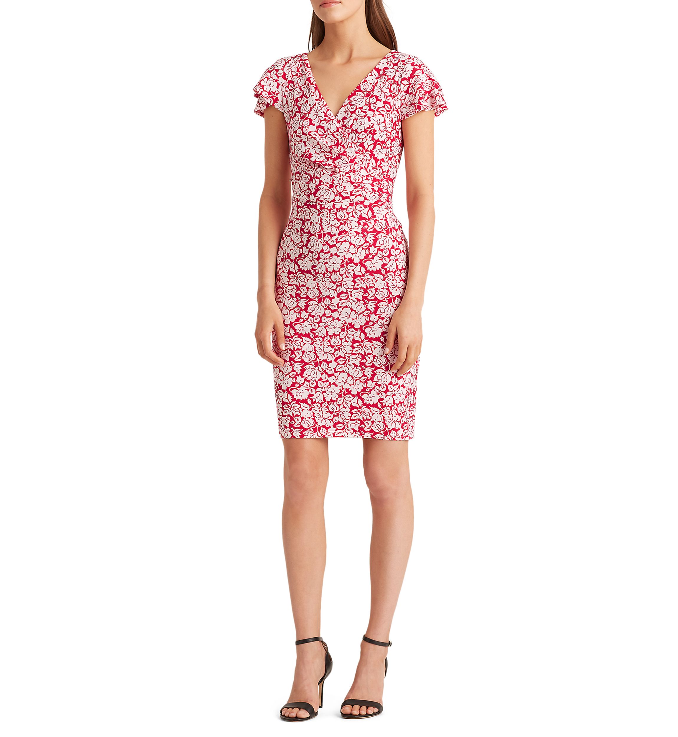 Flutter-Sleeve Surplice Dress