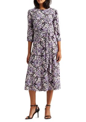 Lauren Ralph Lauren Floral Balloon Sleeve Dress | belk