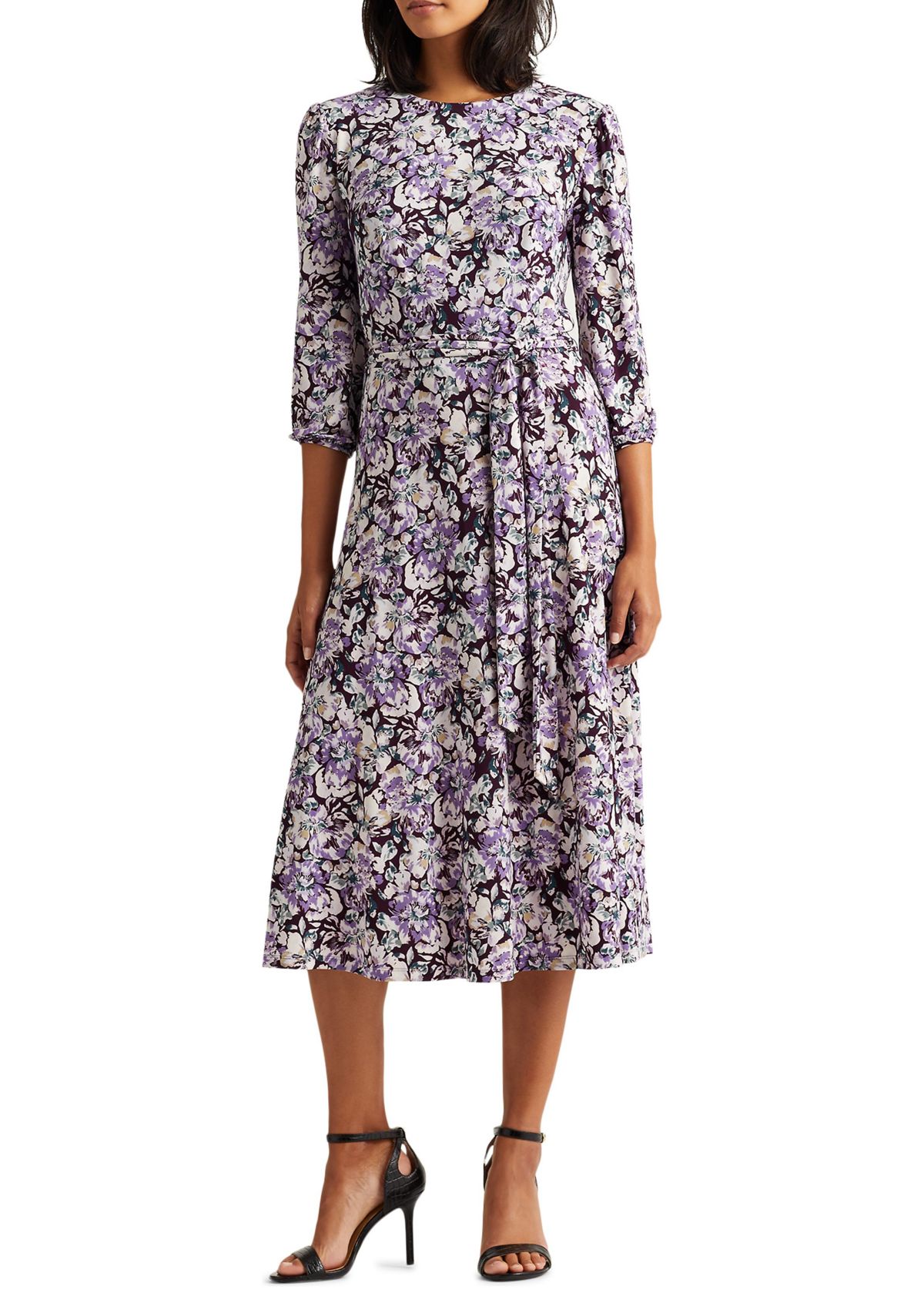 Floral Balloon Sleeve Dress