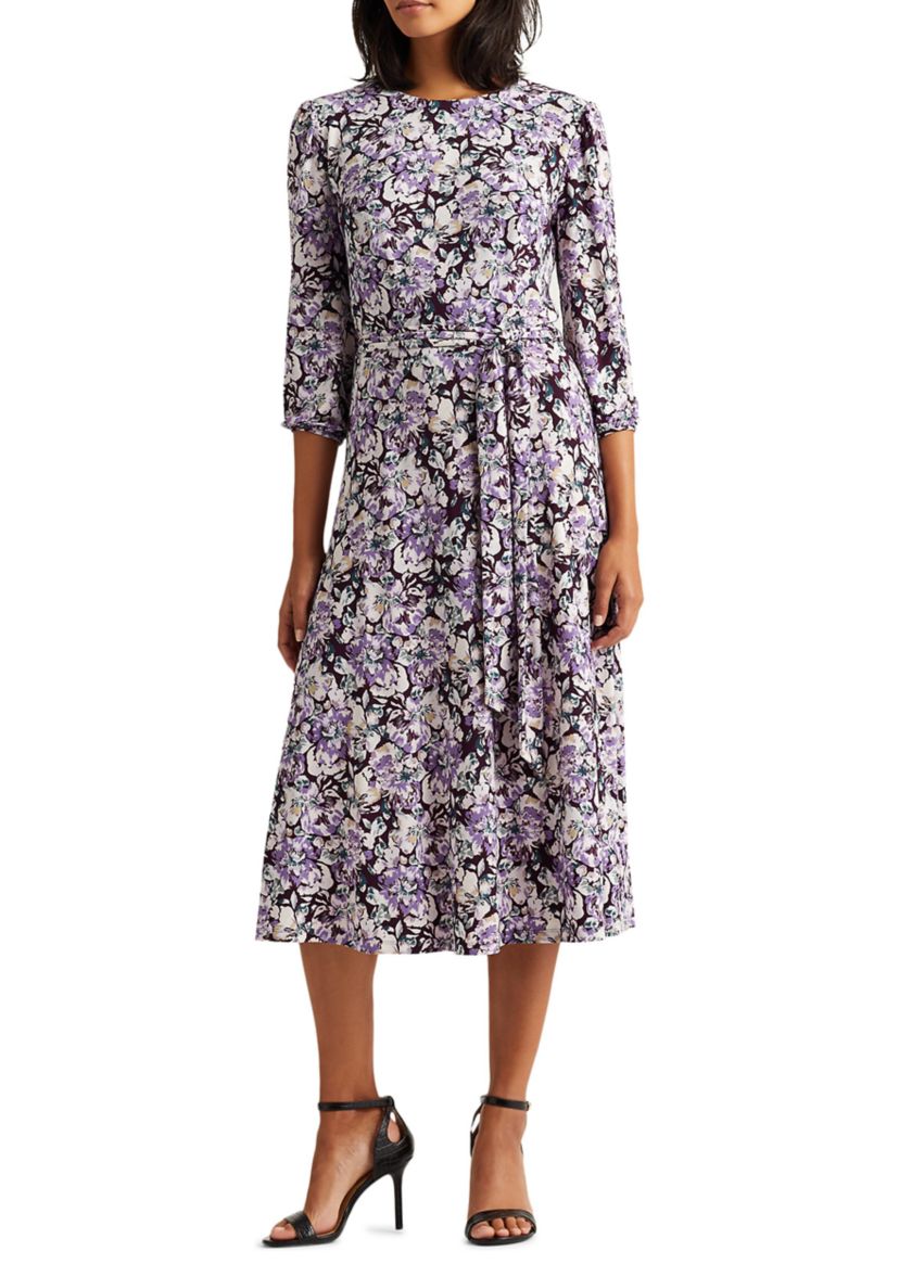 Floral Balloon Sleeve Dress