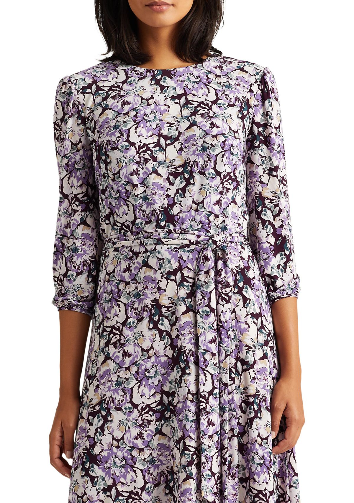 Floral Balloon Sleeve Dress