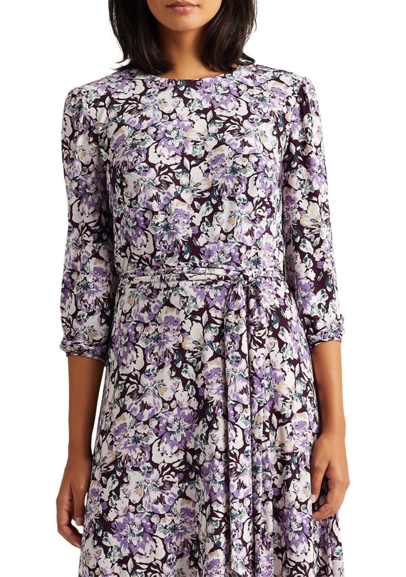 Floral Balloon Sleeve Dress