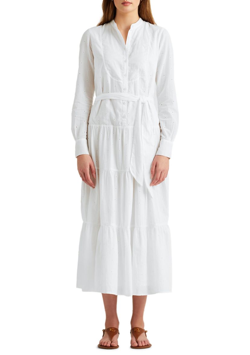 Eyelet Cotton Voile Shirtdress