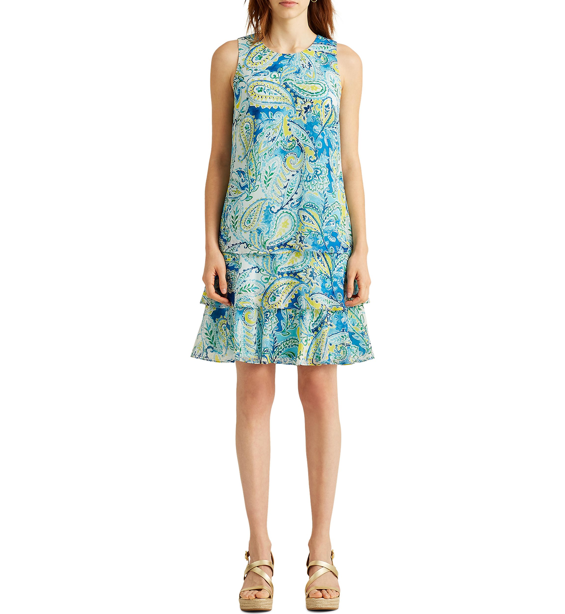 Paisley Georgette Shift Dress