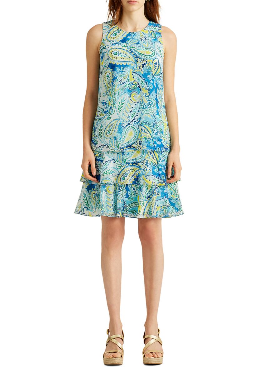 Paisley Georgette Shift Dress
