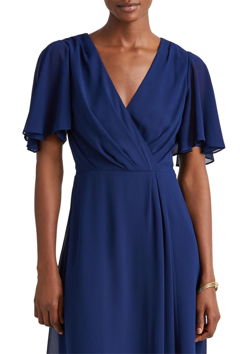 Flutter-Sleeve Georgette Dress