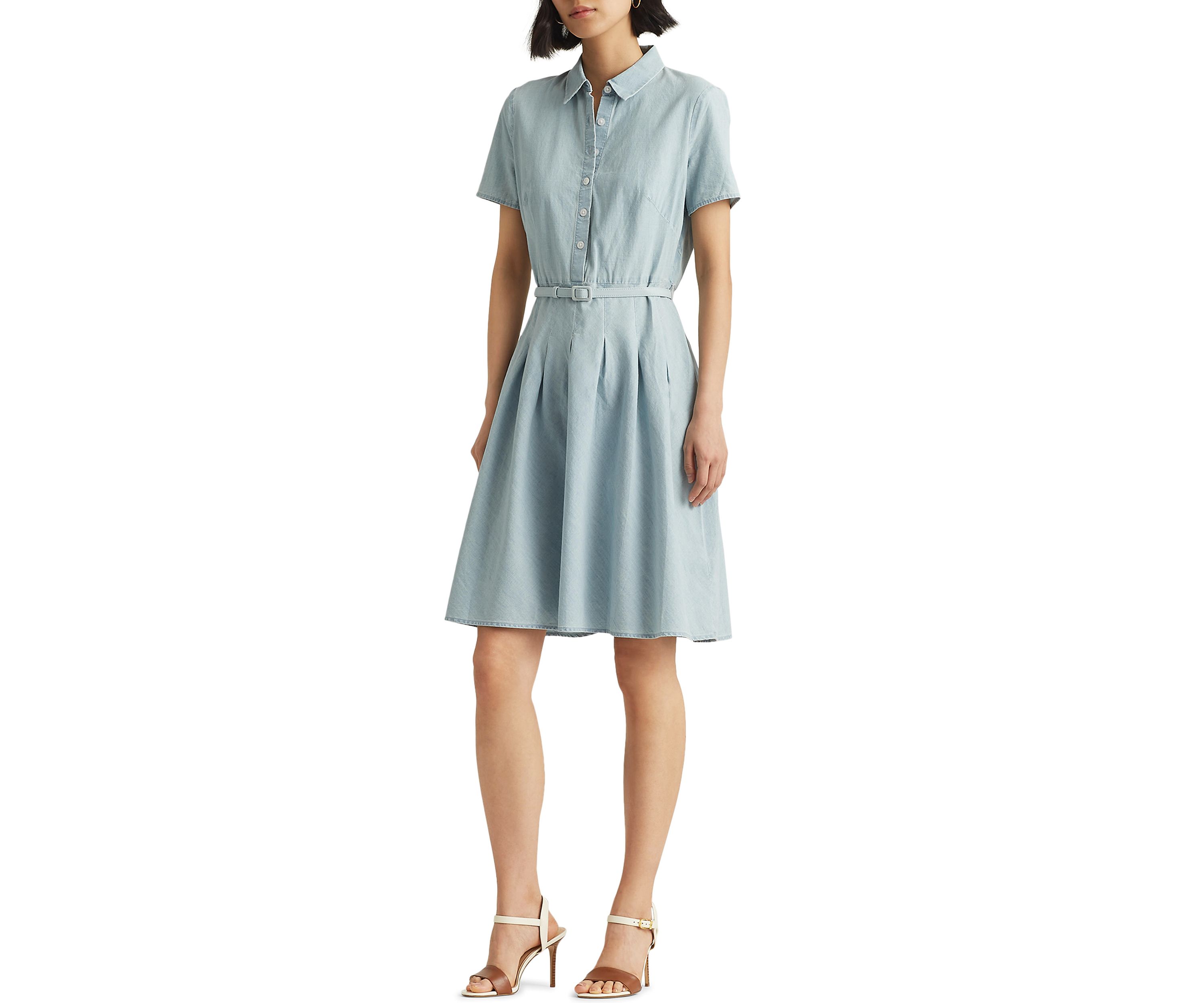 Chambray Short Sleeve Dress