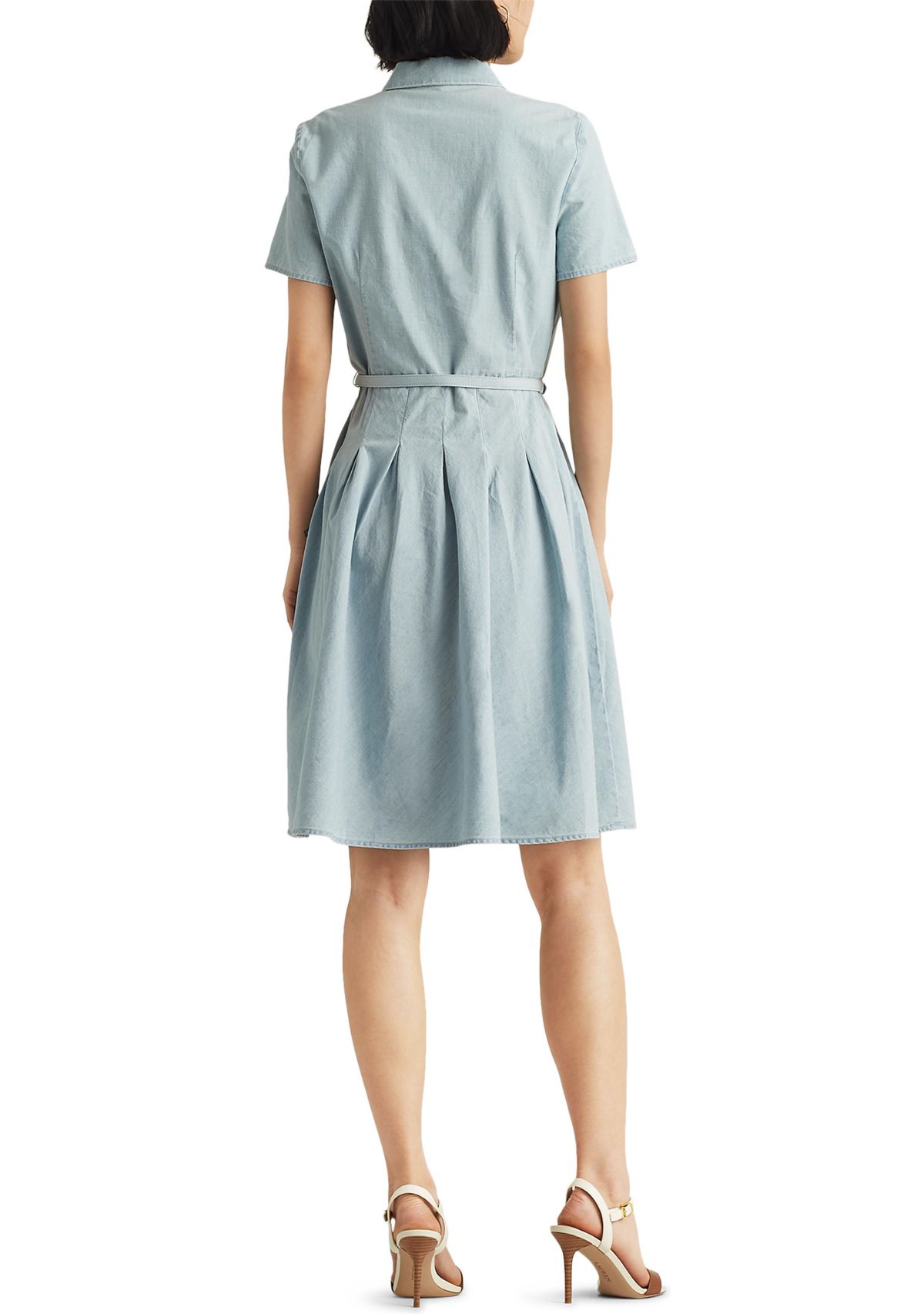 Chambray Short Sleeve Dress