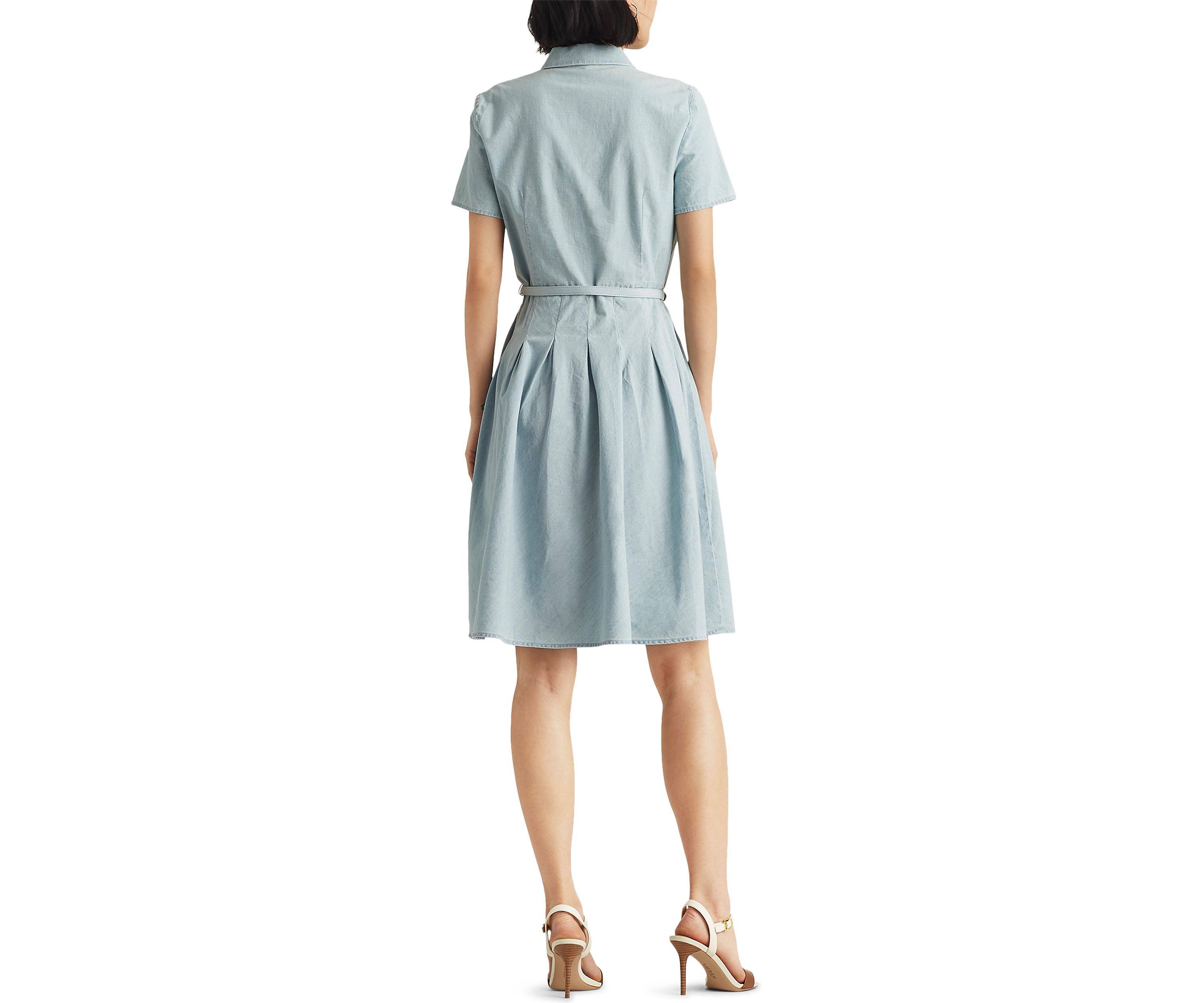 Chambray Short Sleeve Dress