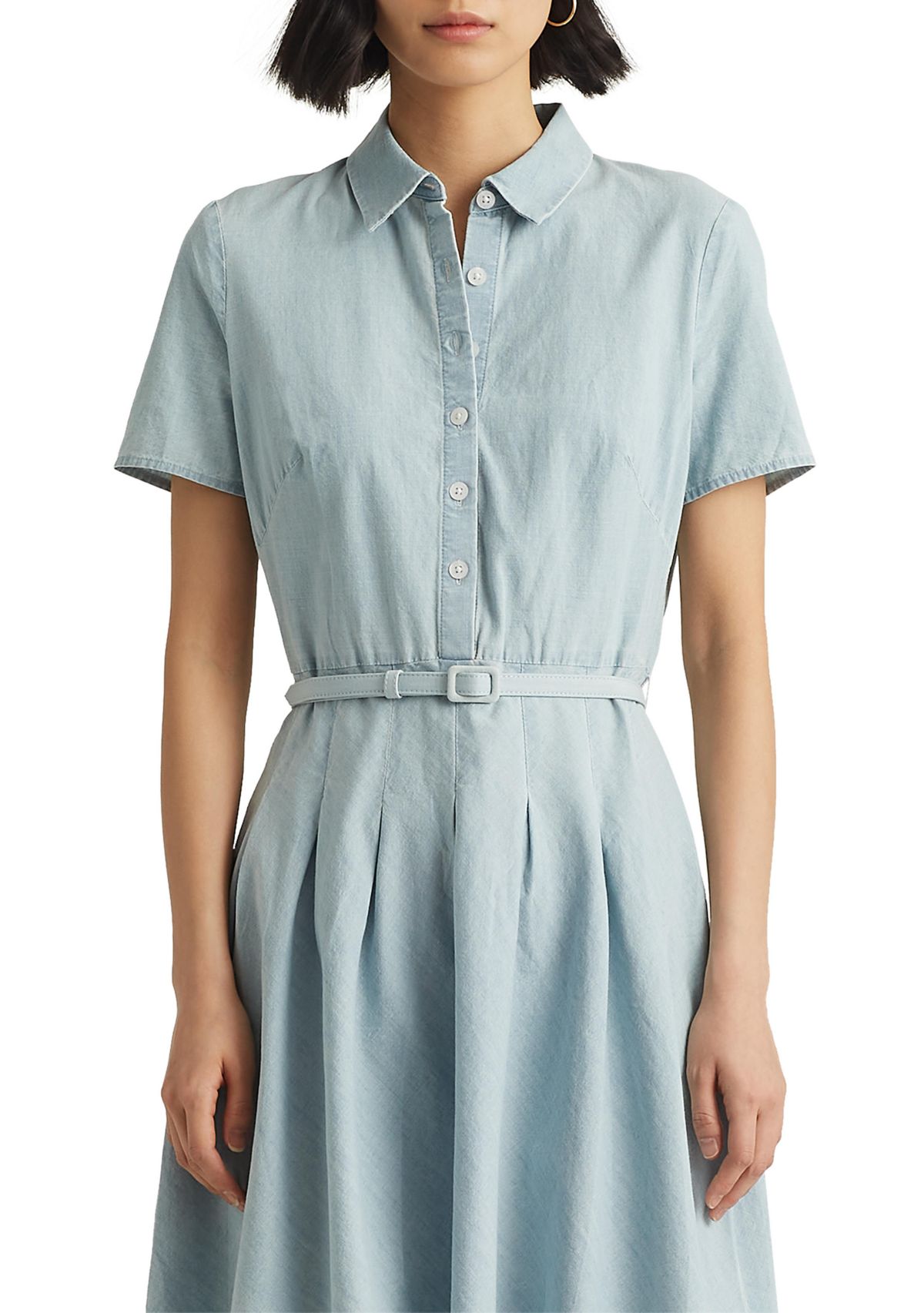 Chambray Short Sleeve Dress