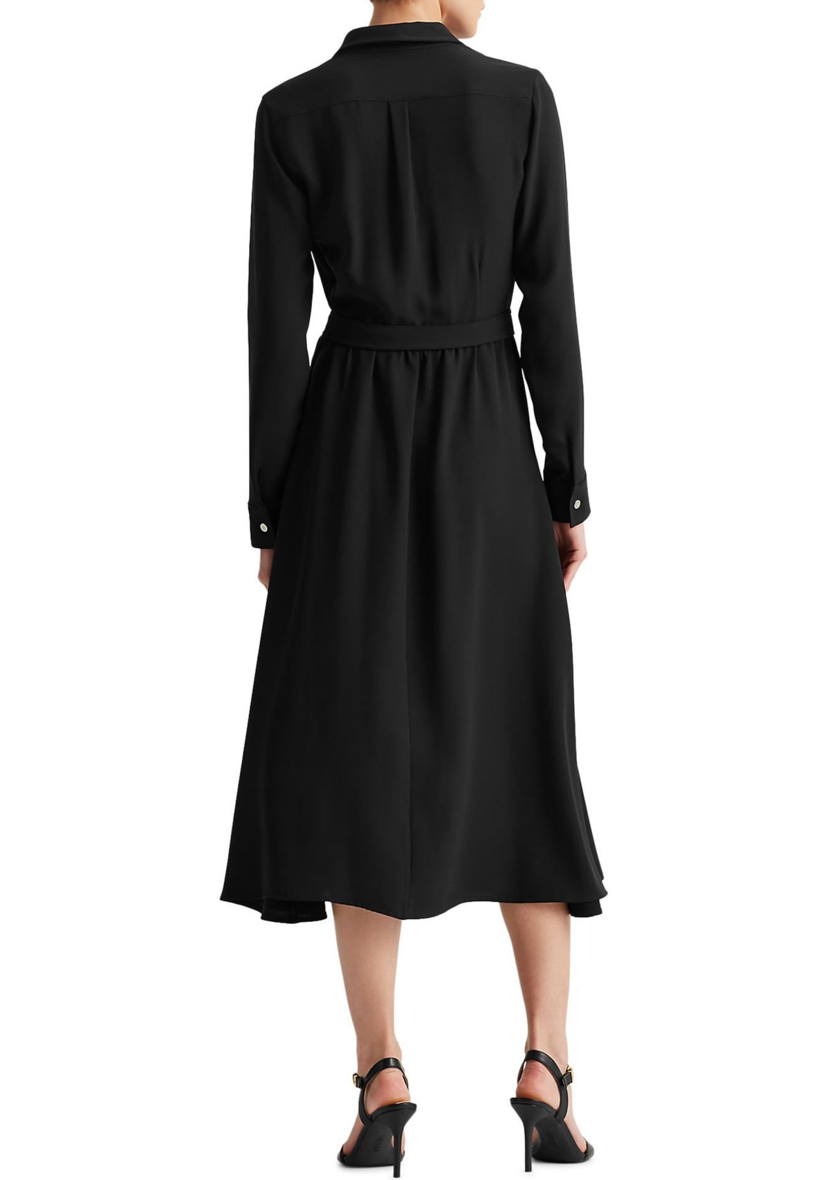 Womens Surplice Georgette Midi Dress